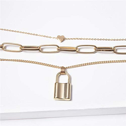 YouBella Sterling Silver Lock & Heart Pendant Necklace for Women & Girls | Elegant Layering Jewelry for Everyday Wear, Date Nights & Special Occasions