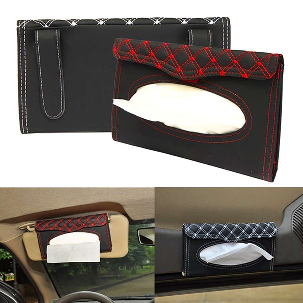 Universal Car Sun Visor Tissue Box Holder - Paper Towel & Napkin Organizer for Vehicle (Perfect for Road Trips, Commuting & Travel Accessories)