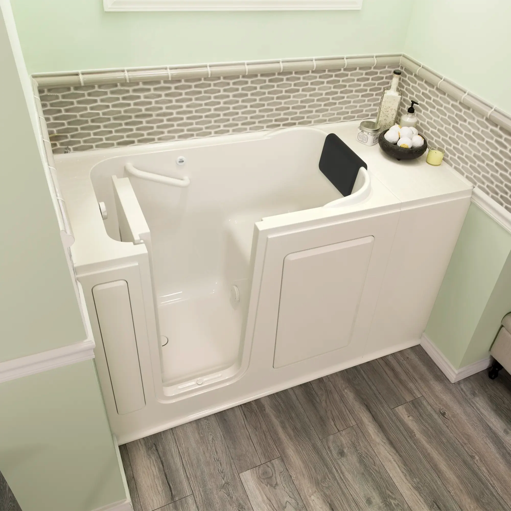 Premium 28 x 48 Inch Gelcoat Walk-In Bathtub with Soaker System - Left Hand Drain - Ideal for Elderly & Mobility Support, Spa Relaxation at Home