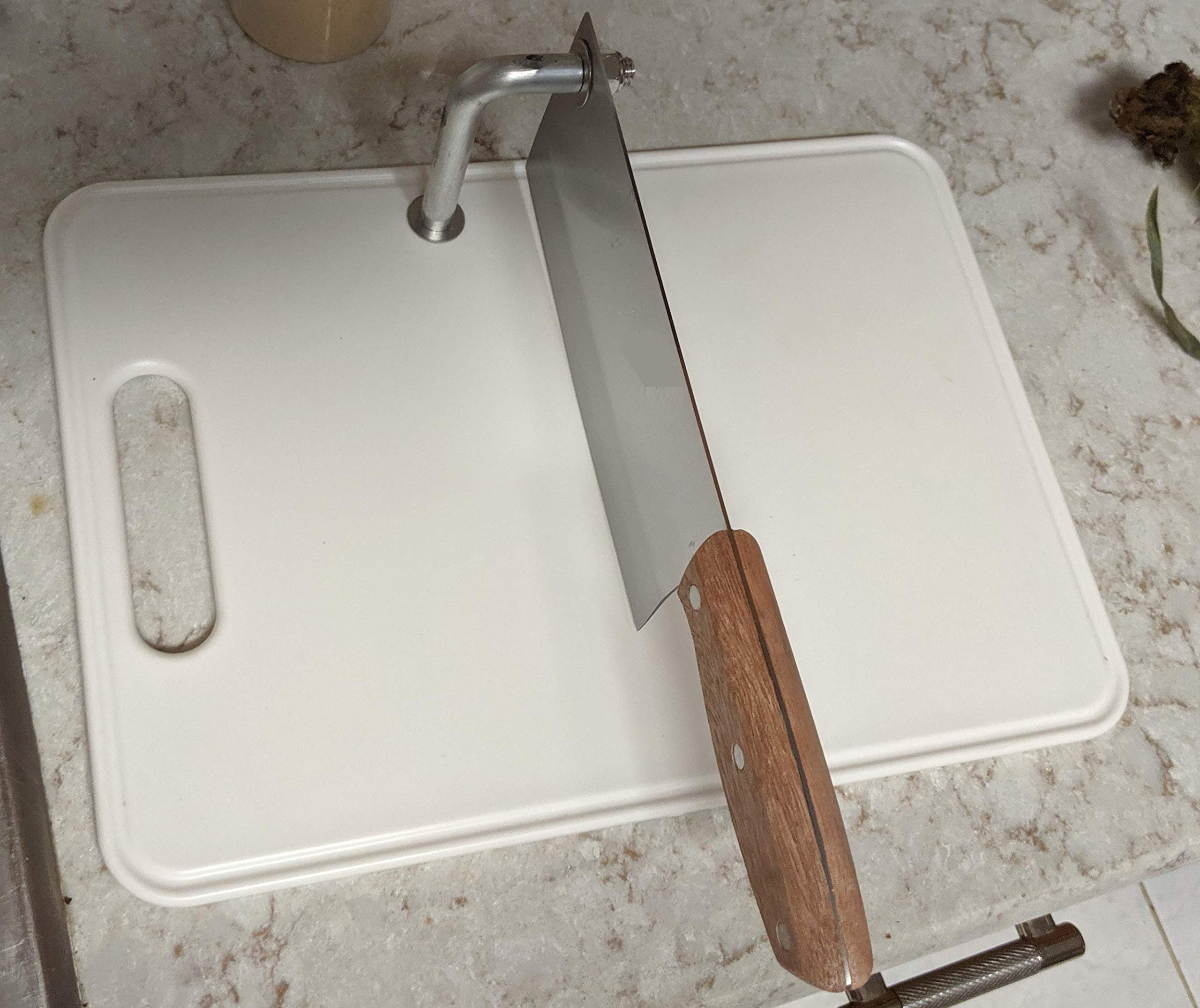Premium Bamboo Cutting Board with Cleaver - Heavy Duty Chopping Board for Boned Meats, Hard Vegetables, Fruits & Onions | Perfect for Kitchen Prep, Butchering & Meal Preparation