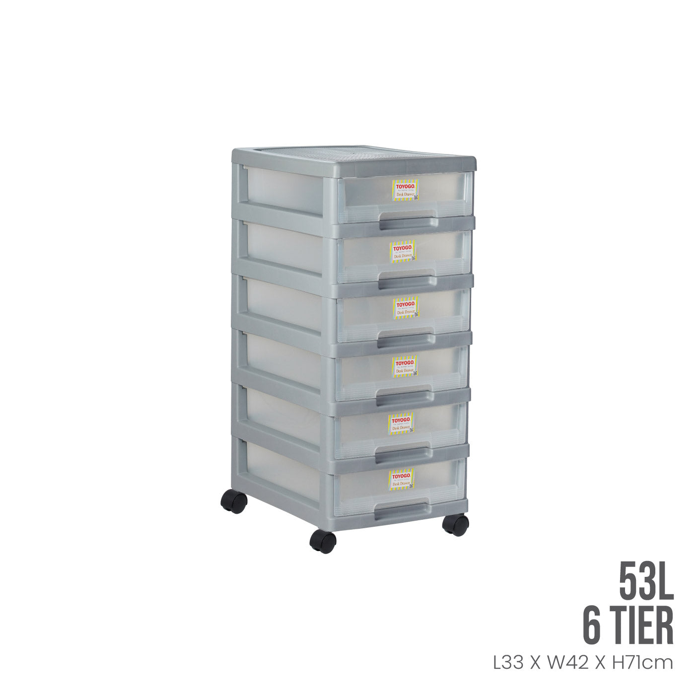 GREY FRAME TRANSLUCENT DRAWER (801-6GF-TPT)