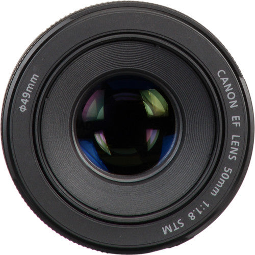 Canon EF 50mm f/1.8 STM Lens with 3pc Filter Kit, Lens Pen, Blower, Hood, Pouch & Cap Keeper - Perfect for Portrait Photography, Low Light Shooting & Travel Photography
