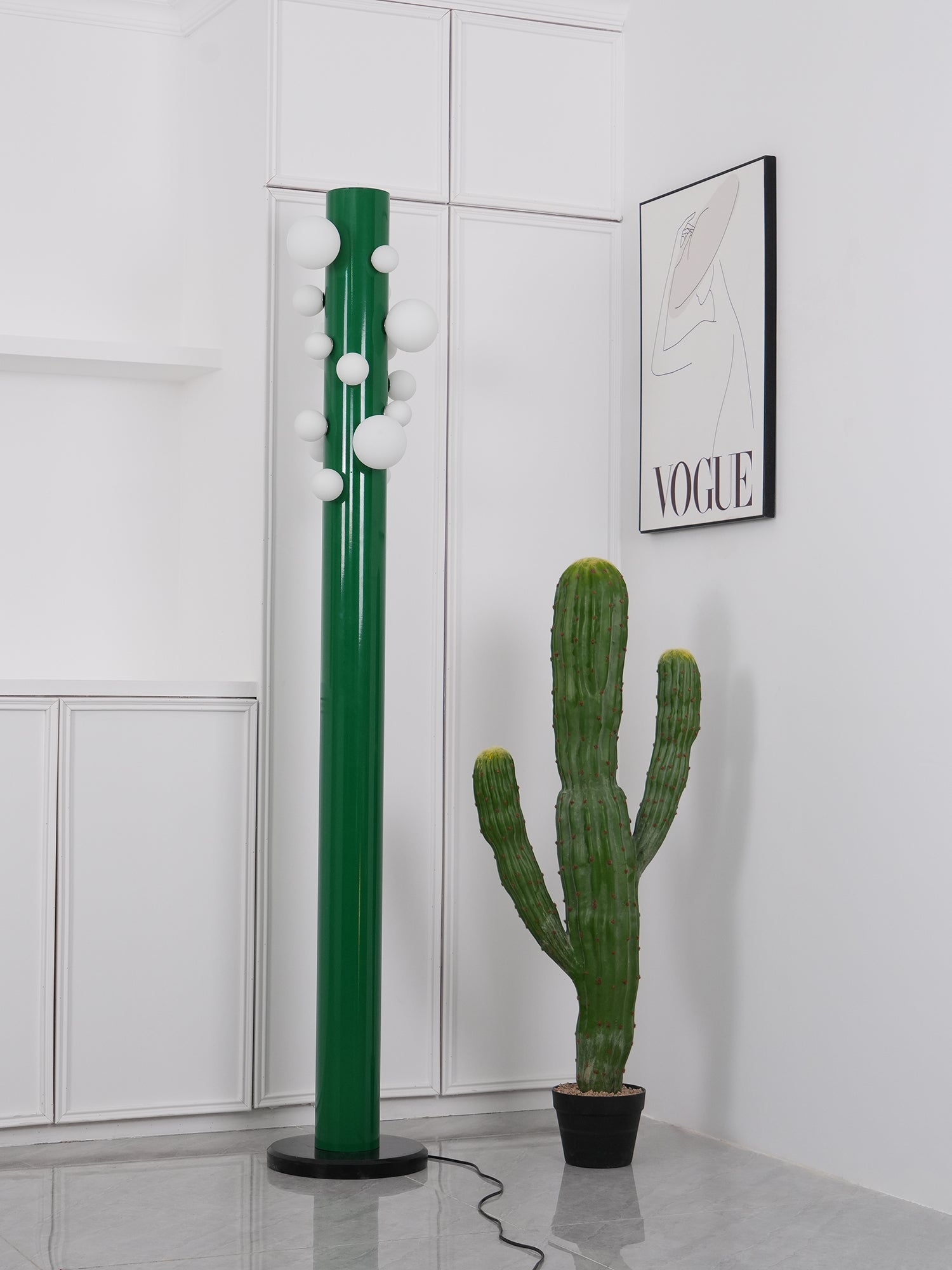 Modern Green Apes LED Floor Lamp with Adjustable Brightness - Stylish Home & Office Lighting for Living Room, Bedroom, or Study