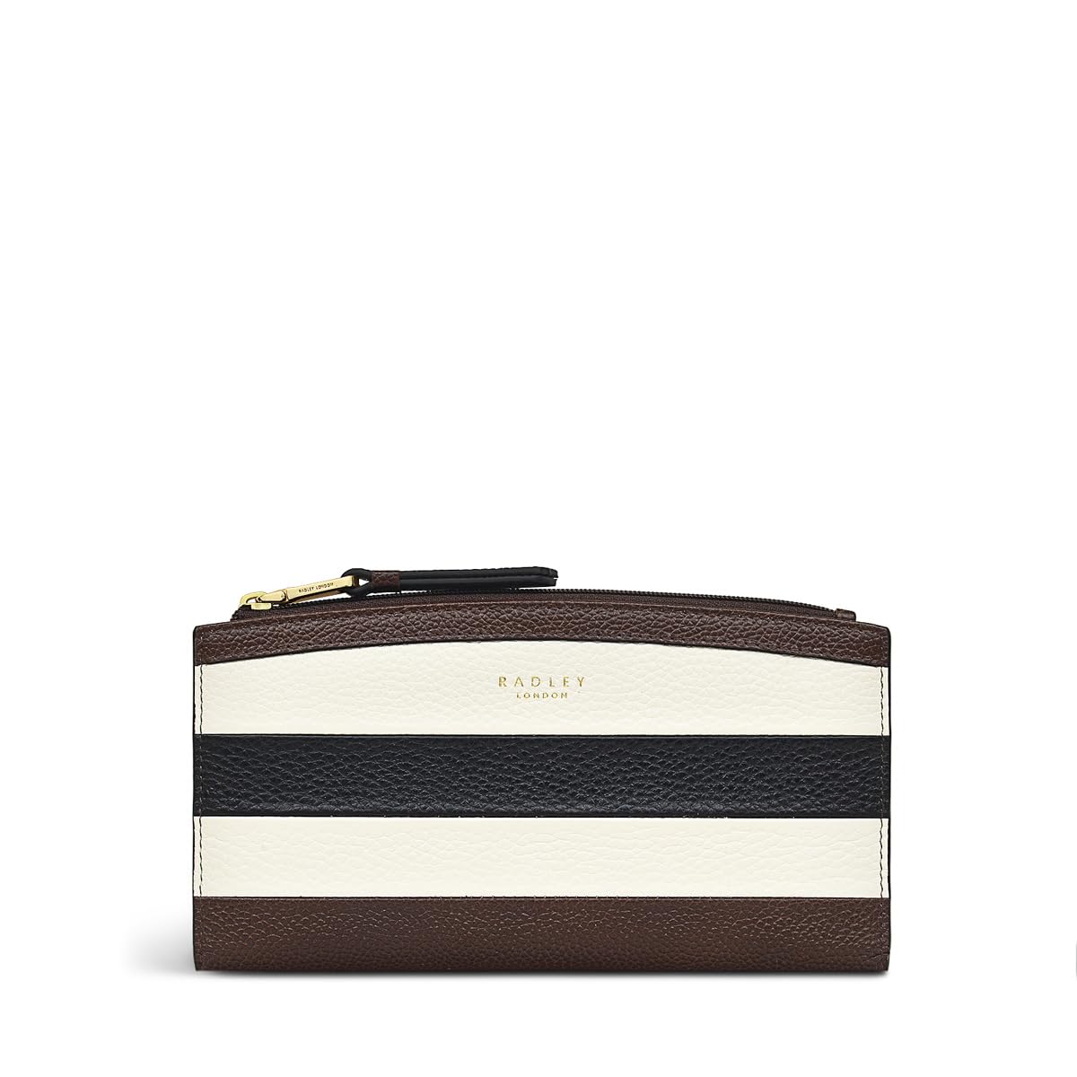Radley London Bridgewater Medium Bifold Wallet for Women - Black Grained Leather with 10 Card Slots & Snap Closure - Stylish & Functional Everyday Purse for Credit Cards, Cash & ID (Perfect for Work, Travel & Shopping)