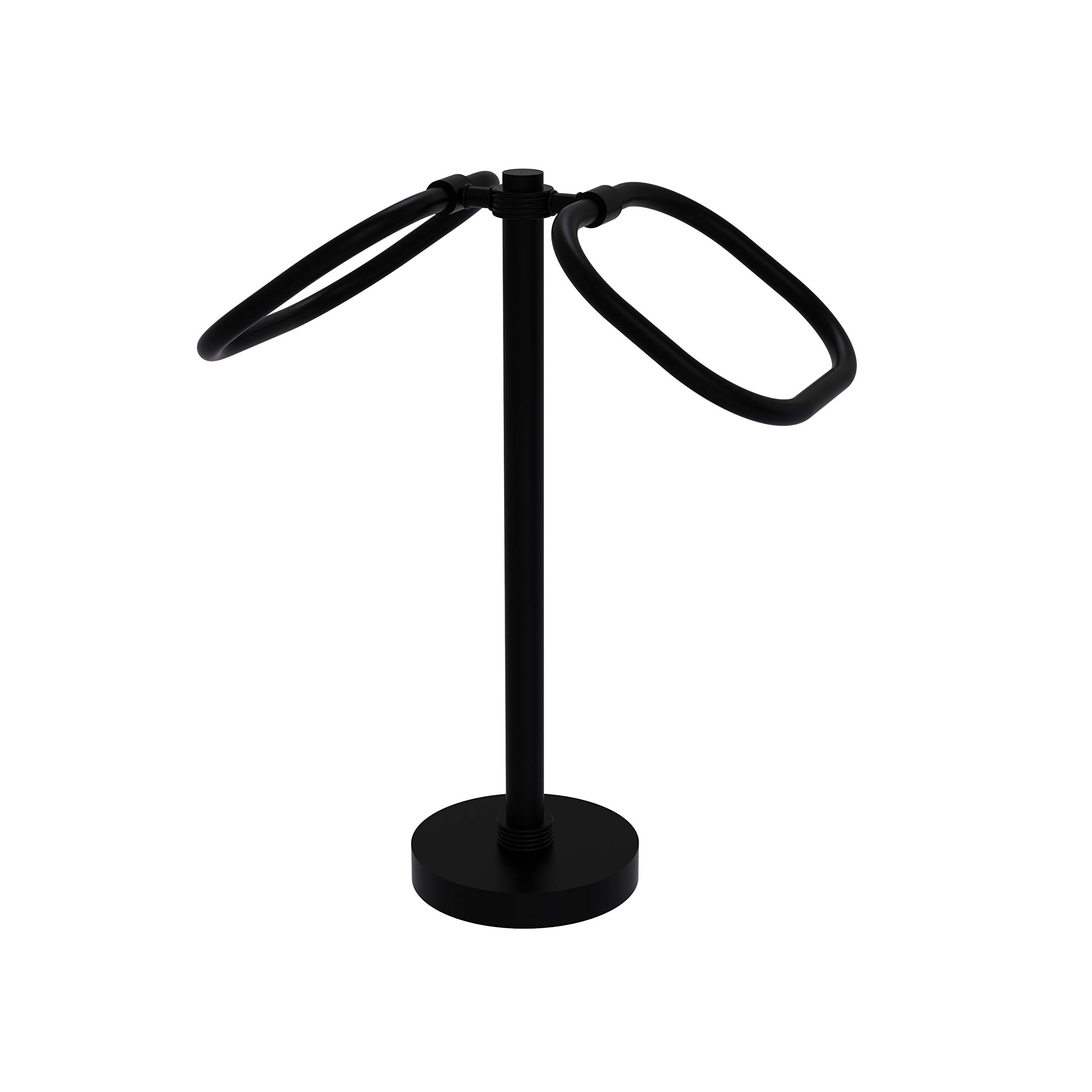 Allied Brass TB-20G Matte Black Two Ring Oval Guest Towel Holder - Perfect for Bathroom, Powder Room & Guest Bath Decor