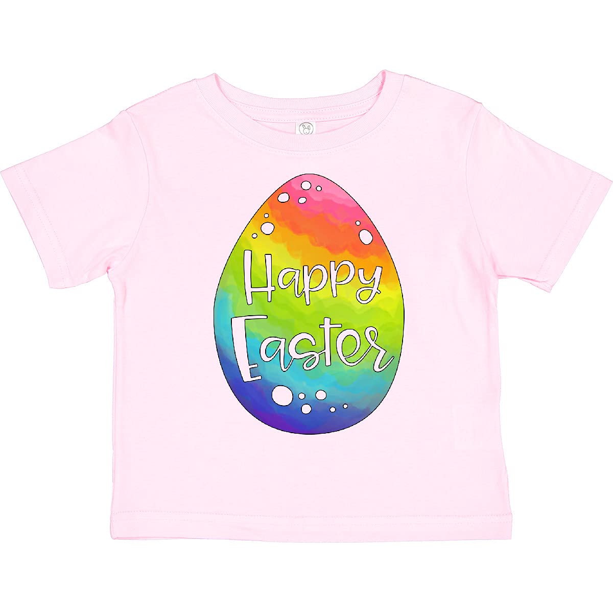 Inktastic Happy Easter Rainbow Easter Egg Toddler T-Shirt - Cute Easter Outfit for Boys & Girls - Perfect for Easter Egg Hunts & Family Photos