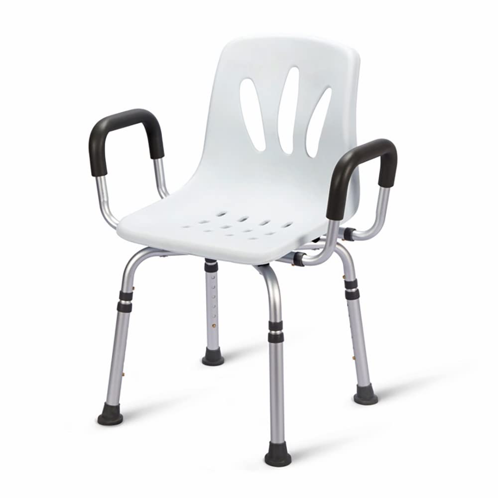 Adjustable Shower Chair for Elderly & Disabled - 300lb Weight Capacity Bathtub Seat with Grab Bar - Heavy Duty Medical Shower Stool for Seniors & Handicap - Perfect for Bathroom Safety & Assisted Living