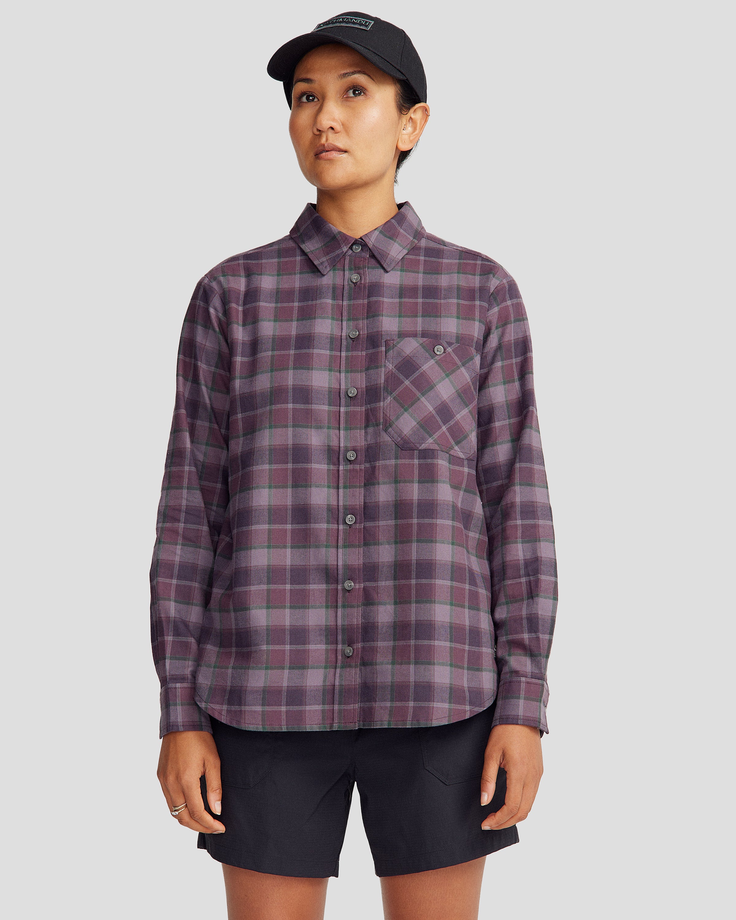 Fyfe Women's Long Sleeve Plaid Shirt - Soft Cotton Flannel Button Down Top for Casual Wear & Fall Fashion