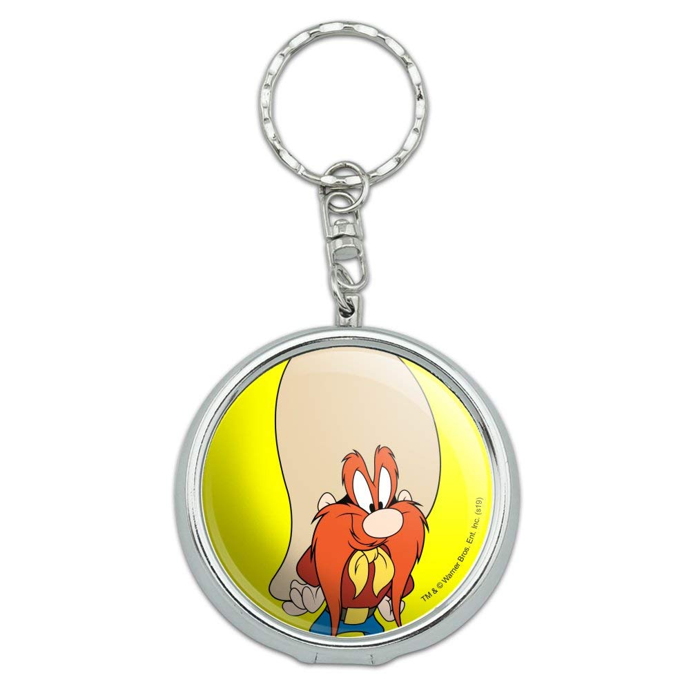Looney Tunes Yosemite Sam Portable Travel Ashtray Keychain with Cigarette Holder - Compact Pocket Purse Accessory for Smokers, Camping & Outdoor Use