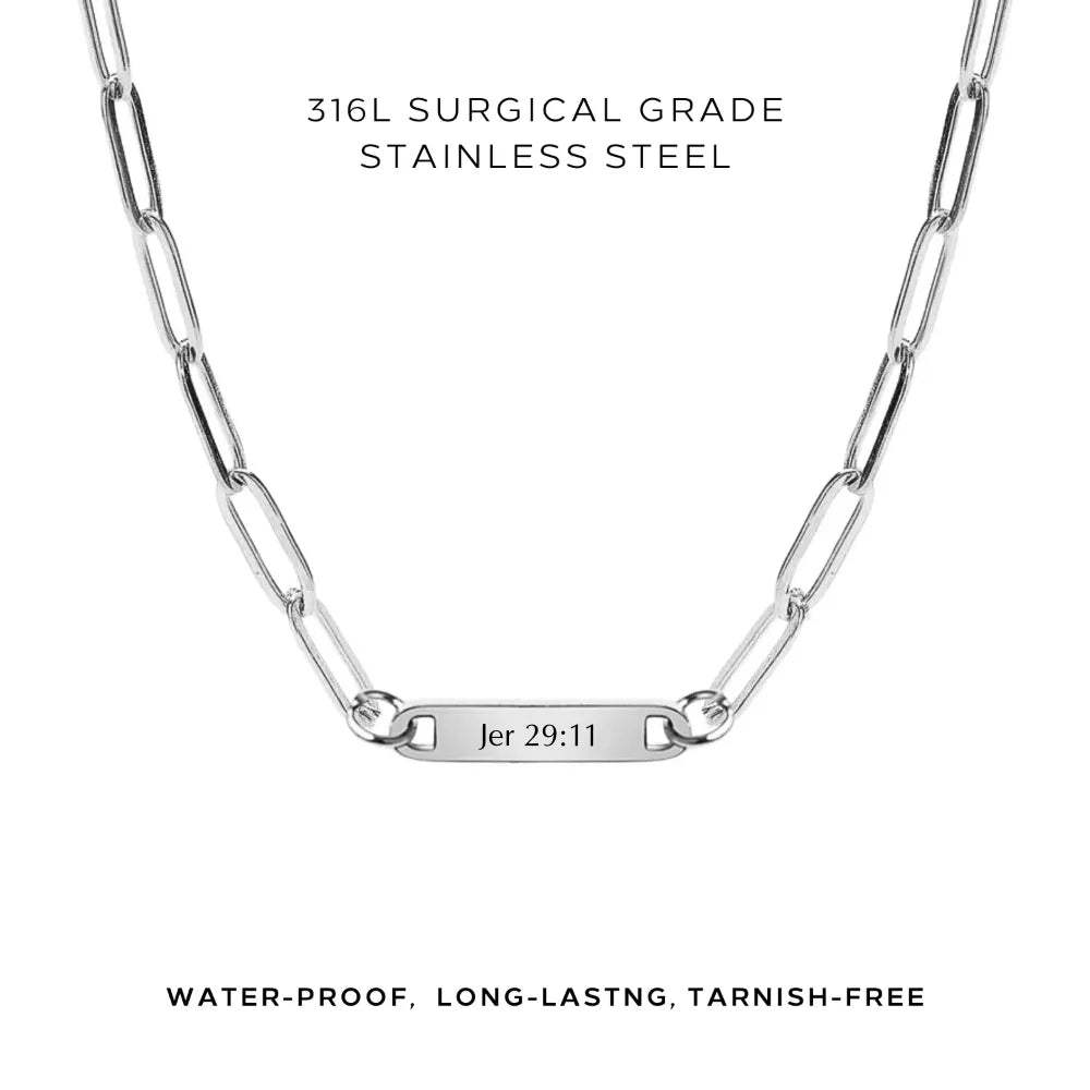 Personalized Engraved Paperclip Necklace - Custom Name Jewelry Gift for Women - Dainty Minimalist Necklace for Everyday Wear - Perfect for Birthdays, Anniversaries & Special Occasions