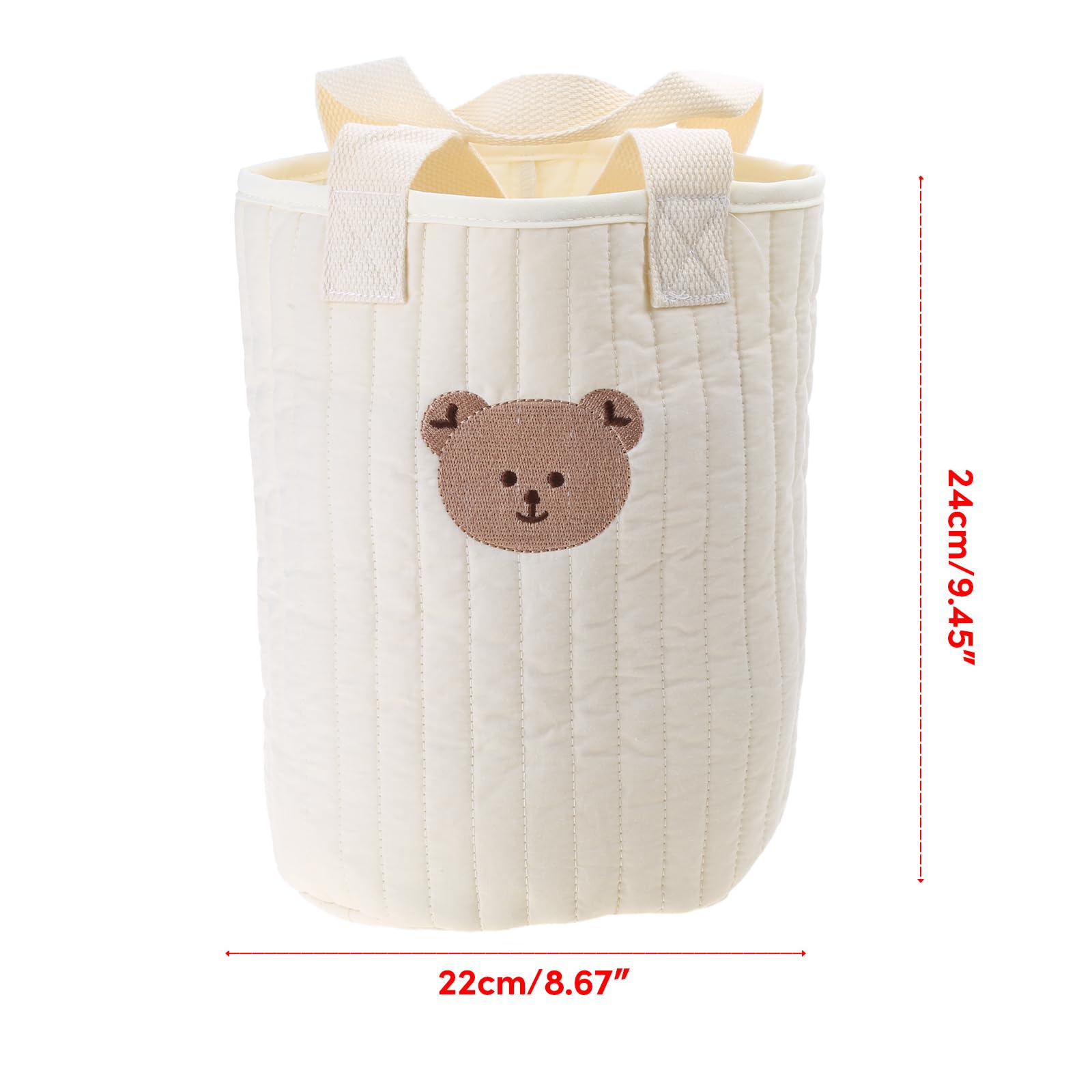Montesy Bear Cotton Storage Basket - Large Capacity for Diapers & Nursery Organization