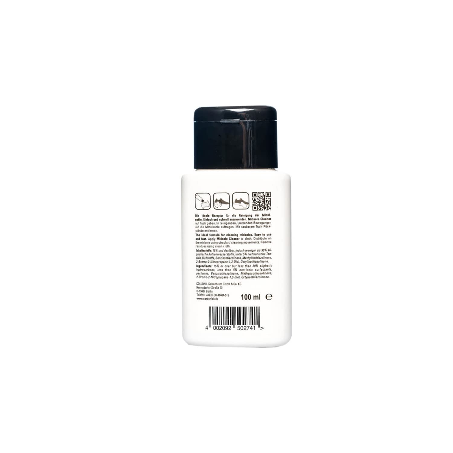 Collonil Carbon Lab Midsole Cleaner – Quick & Easy Sneaker Cleaner for Midsole Care – Made in Germany – 3.38 Fl Oz – Perfect for Sneakerheads & Shoe Maintenance