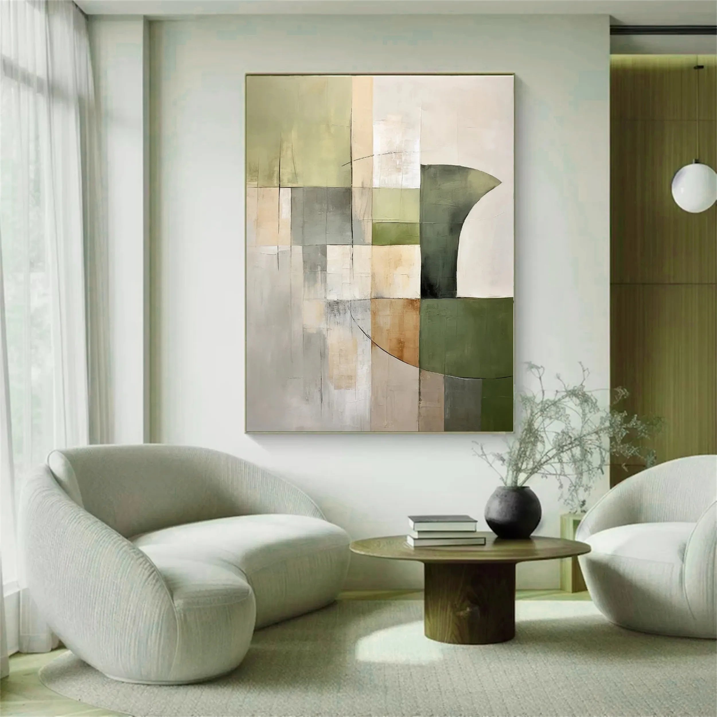 Abstract Painting #AB 119 - Modern Wall Art Decor for Living Room, Bedroom & Office - Handmade Canvas Artwork