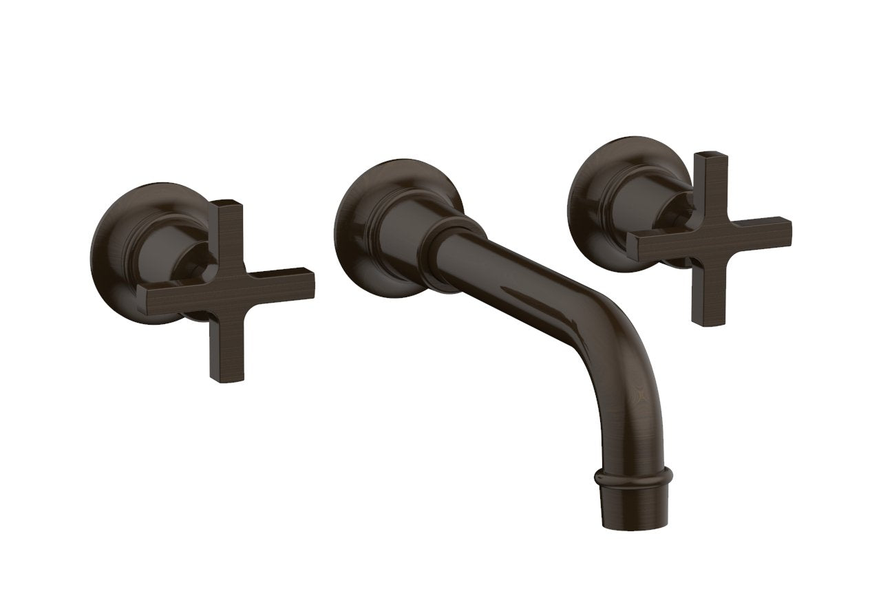 HEX MODERN Wall Mount Tub Faucet Set with Cross Handles - Model 501-58 - Perfect for Bathroom Renovation and Modern Home Decor