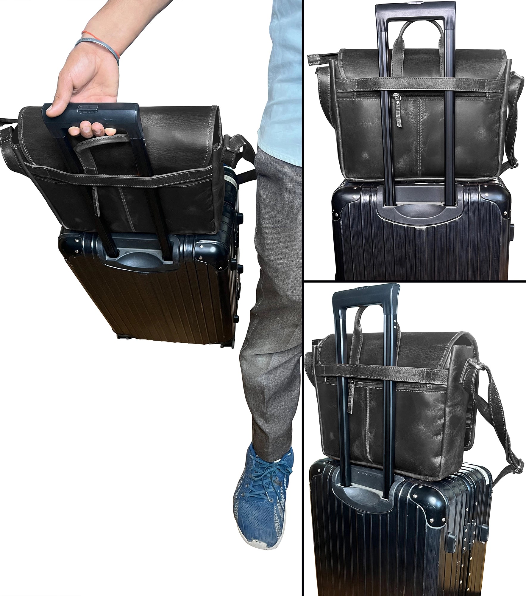 Premium Genuine Leather Briefcase for Men - Stylish Laptop Messenger Bag for Business, Office & Travel - Perfect for Professionals, Commuters and Business Trips