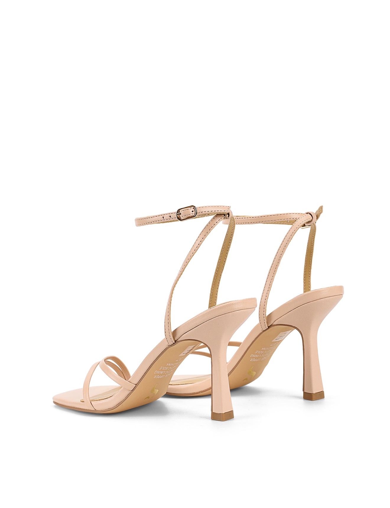 Strappy Heels for Women - Nude Leather High Heels with Ankle Strap | Perfect for Weddings, Parties & Evening Events
