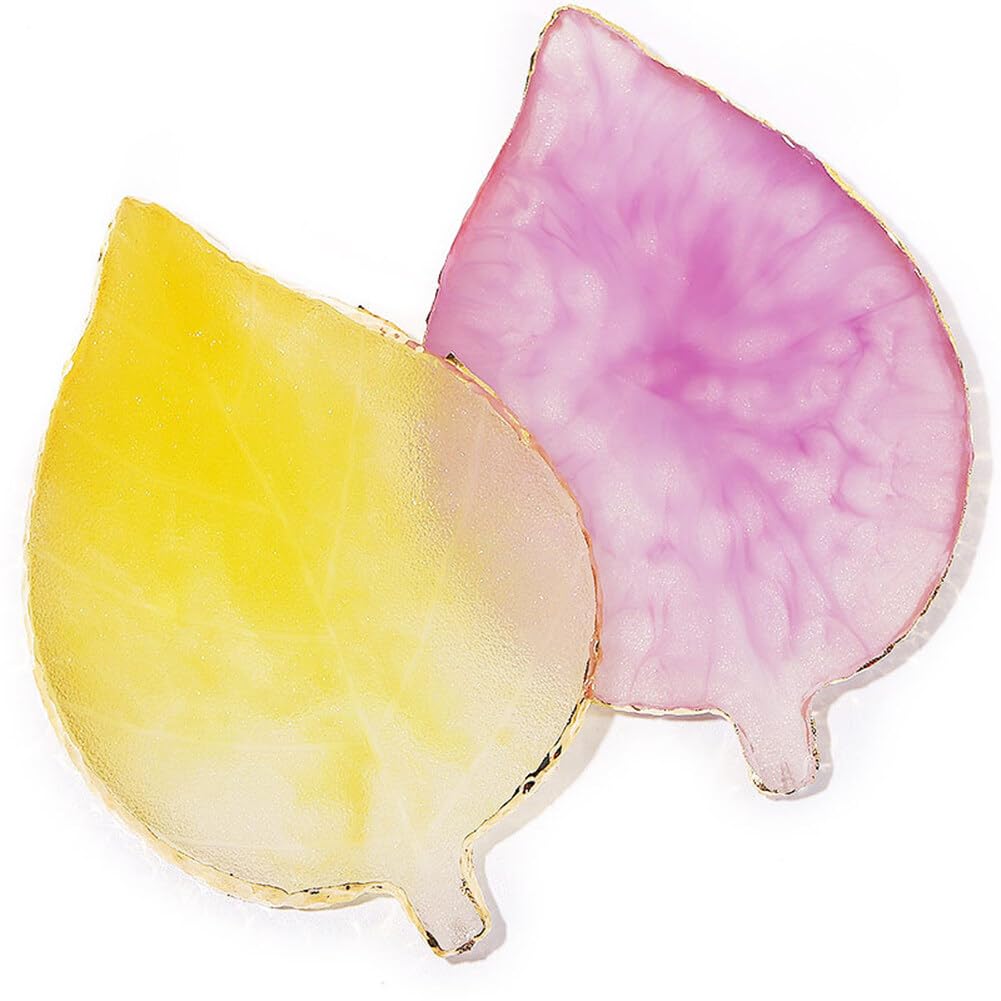 Premium Resin Nail Art Palette - Mixing Board for Nail Gel Polish Colors, Manicure Display Tray with Leaves Shape - Perfect for Salon & DIY Nail Art Designs