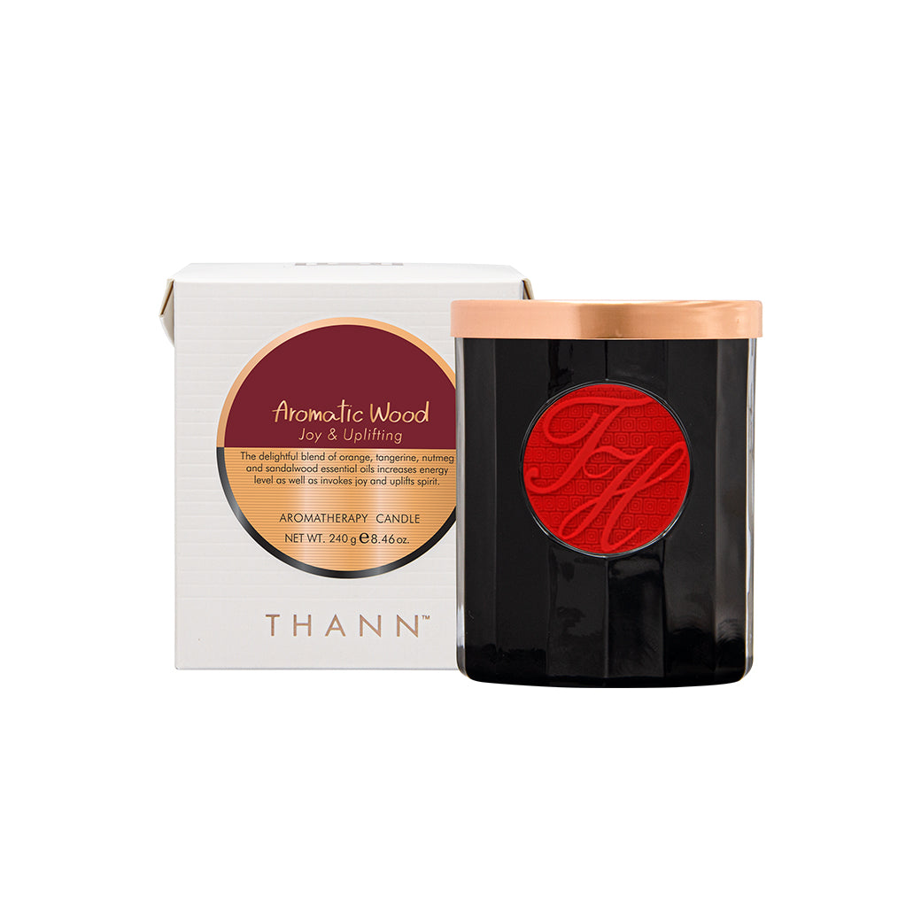 Premium Aromatic Wood Scented Candle for Relaxation & Stress Relief - Handmade Soy Wax Aromatherapy Candle for Home, Spa, Yoga & Meditation