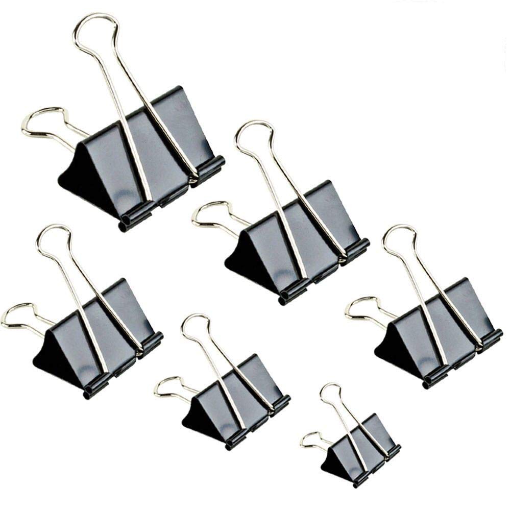 130 Pcs Black Binder Clips for Paper - Office & School Supplies