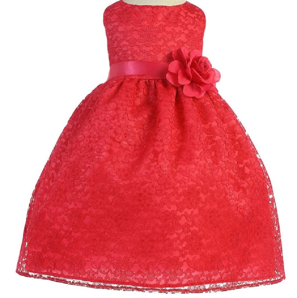 Little Baby Girls' Lovely Floral Lace Dress for Wedding & Easter - Cute Flower Girl Outfit for Special Occasions & Photo Shoots