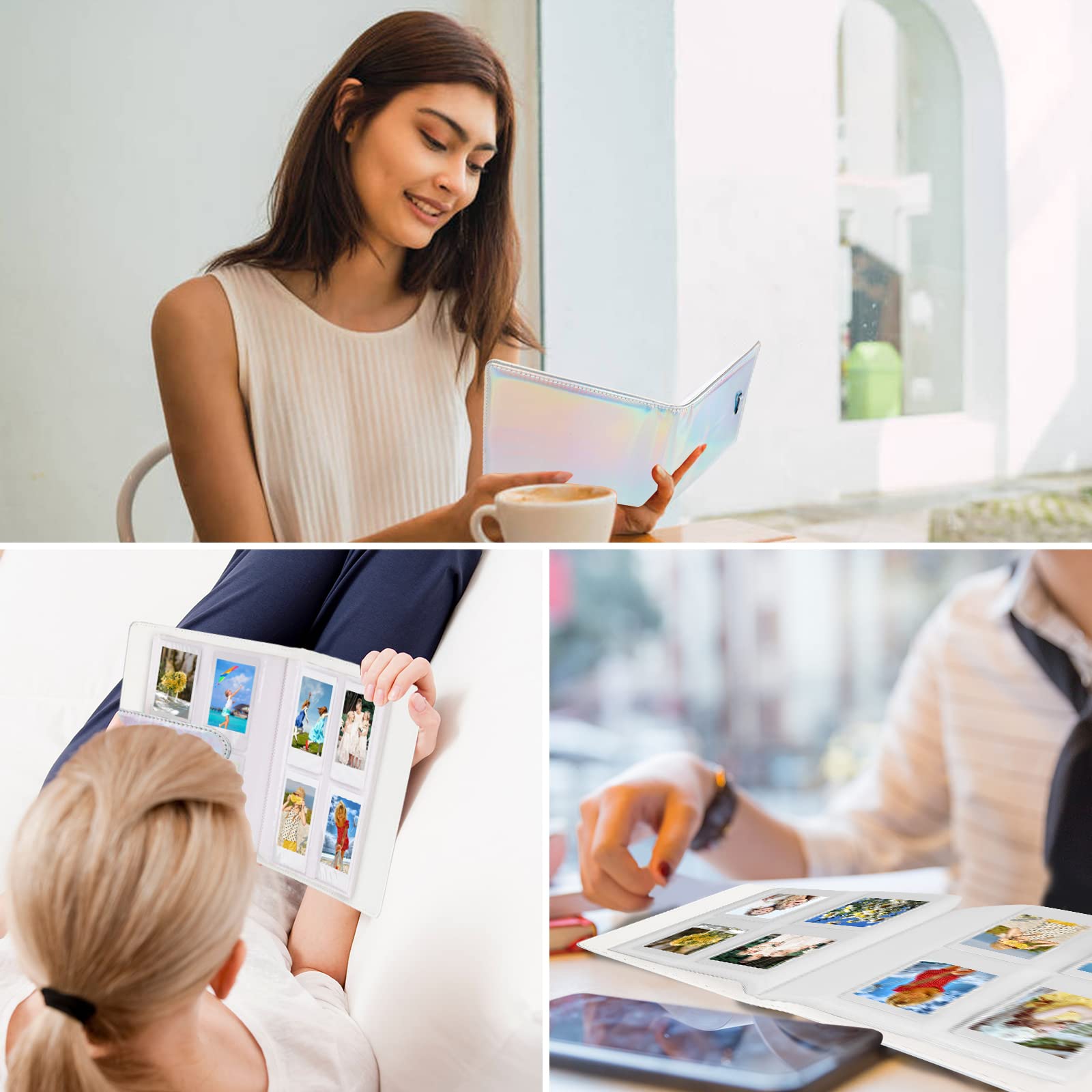 256 Pockets Mini Photo Album for Fujifilm Instax Mini 12/11/9/40/99/90/8/7/Evo/LiPlay & Polaroid Snap/PIC-300/Z2300 Cameras | Compatible with Zip Instant Printer & Kodak 2x3 Film (Magic Silver) | Perfect for Travel, Parties, and Memory Keeping