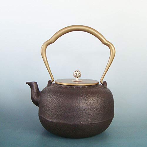 JHSHENGSHI 1.4L Cast Iron Teapot - Handmade Antique Japanese Tetsubin with Enamel Coating for Healthy Tea Brewing | Perfect for Home, Office & Tea Ceremony Use