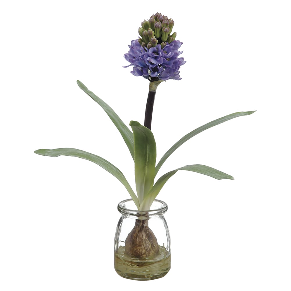 12 Pack Lavender Silk Hyacinth Flowers with Bulbs - Artificial Floral Arrangement for Home Decor, Wedding Centerpieces, and Spring Table Displays