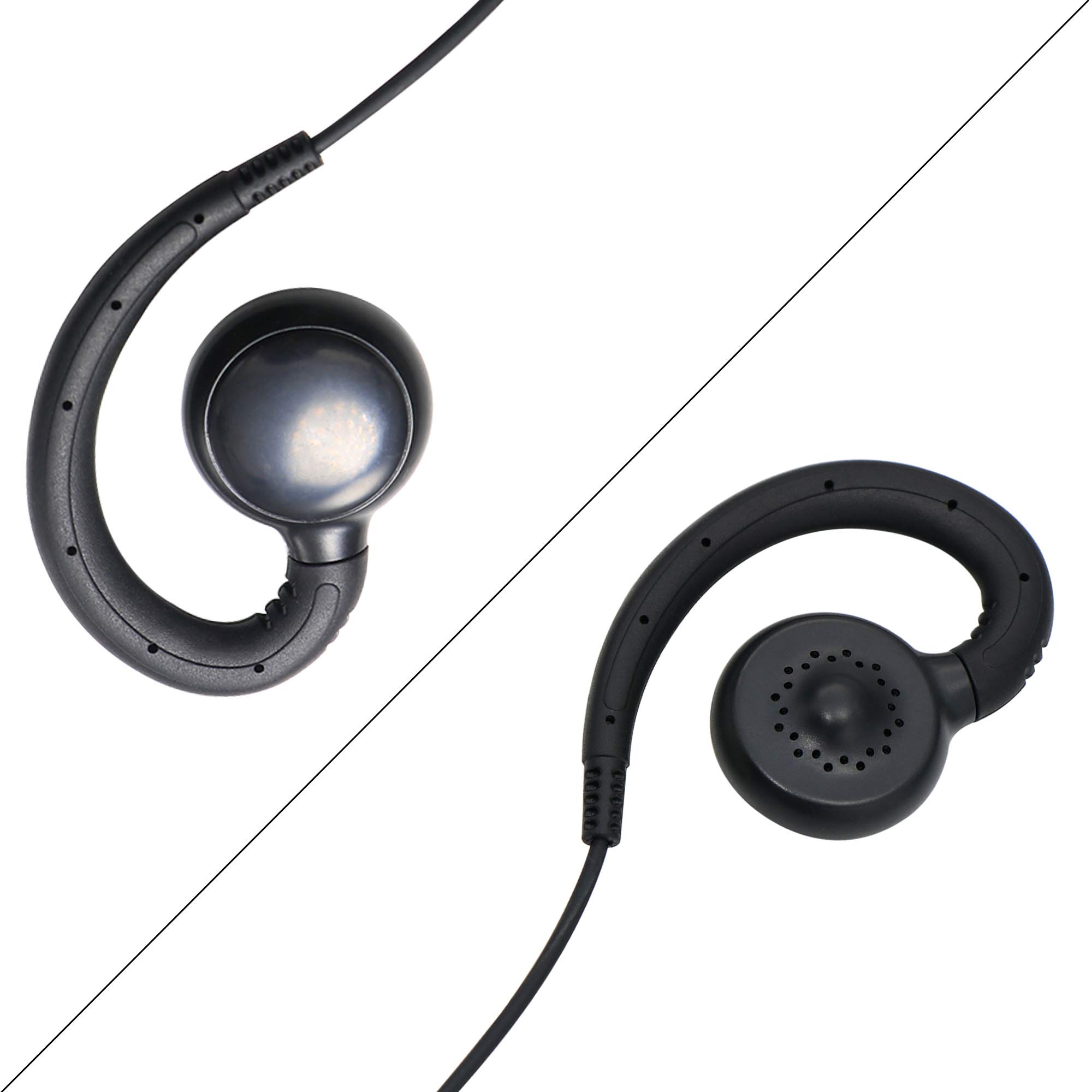 Motorola CLP1010 CLP1040 CLP1060 Walkie Talkie Earpiece - 1 Pin Single Wire C-Shape Swivel Ear Hook Headset for Clear Communication | Perfect for Security, Construction & Event Staff