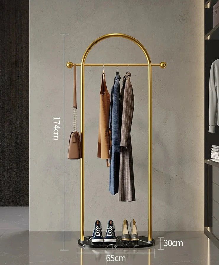 Stylish Modern Coat Rack Stand - Heavy Duty Wooden Floor Coat Hanger with 6 Hooks for Jackets, Hats & Bags - Perfect for Entryway, Bedroom or Office Organization