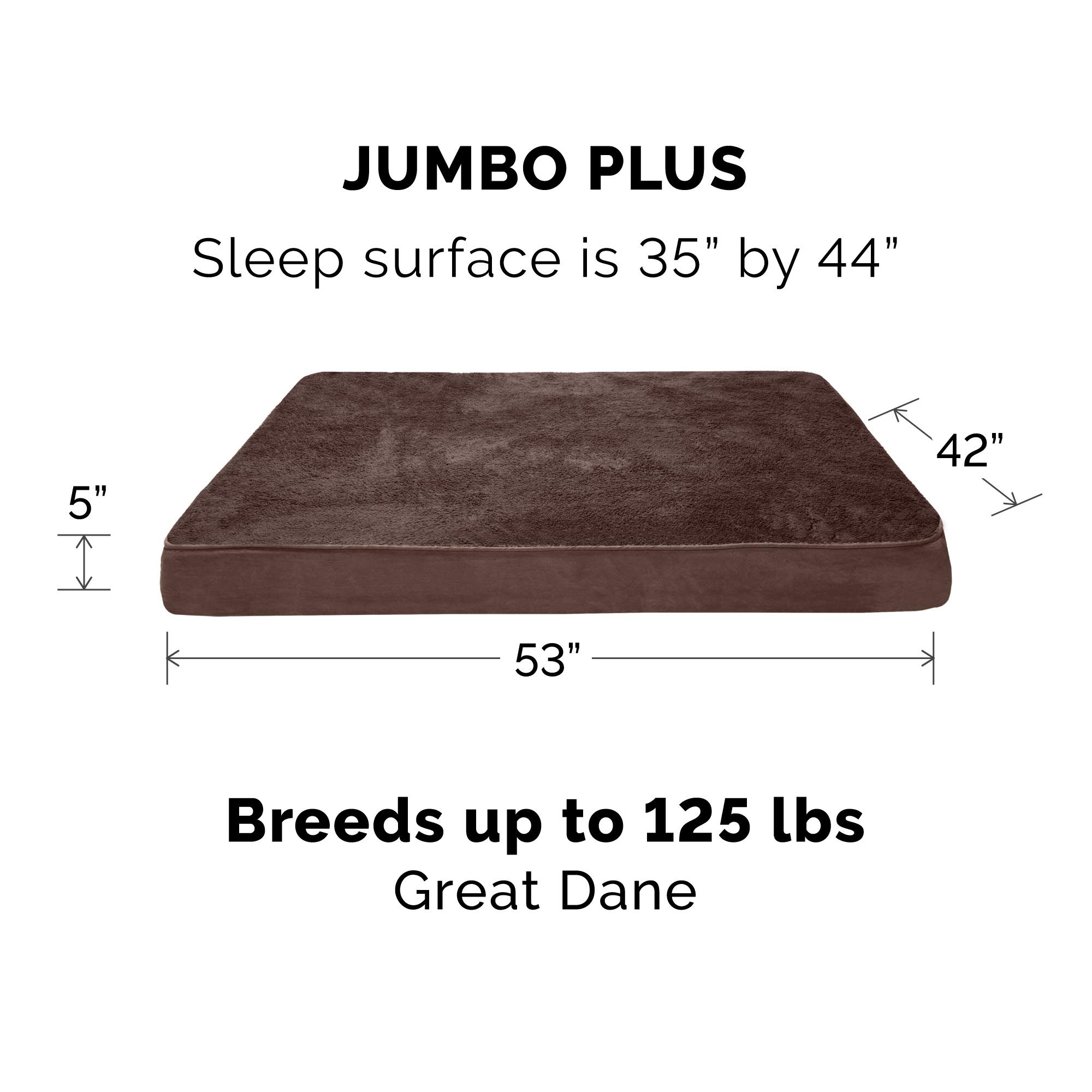 Furhaven Orthopedic Dog Bed for Large Dogs up to 125 lbs - Removable Bolsters & Washable Cover - Quilted Sofa Design in Toasted Brown (Jumbo Plus/XXL) - Perfect for Joint Pain Relief & Comfortable Sleeping in Living Room or Bedroom