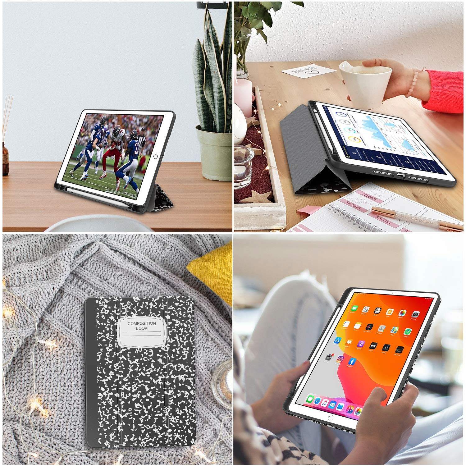 Shockproof iPad Case for 10.2 Inch iPad 9th/8th/7th Generation (2021/2020/2019) - Premium Protective Cover with Pencil Holder, Soft TPU Back & Auto Sleep/Wake | Perfect for Work, School & Travel Protection