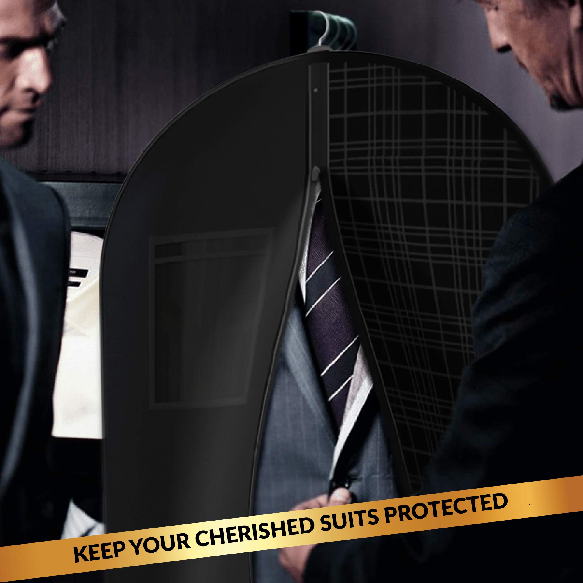 Black Tartan Suit Garment Travel Bags with ID Tag Window - Heavy Duty Yet Lightweight Luggage for Business Trips & Formal Events