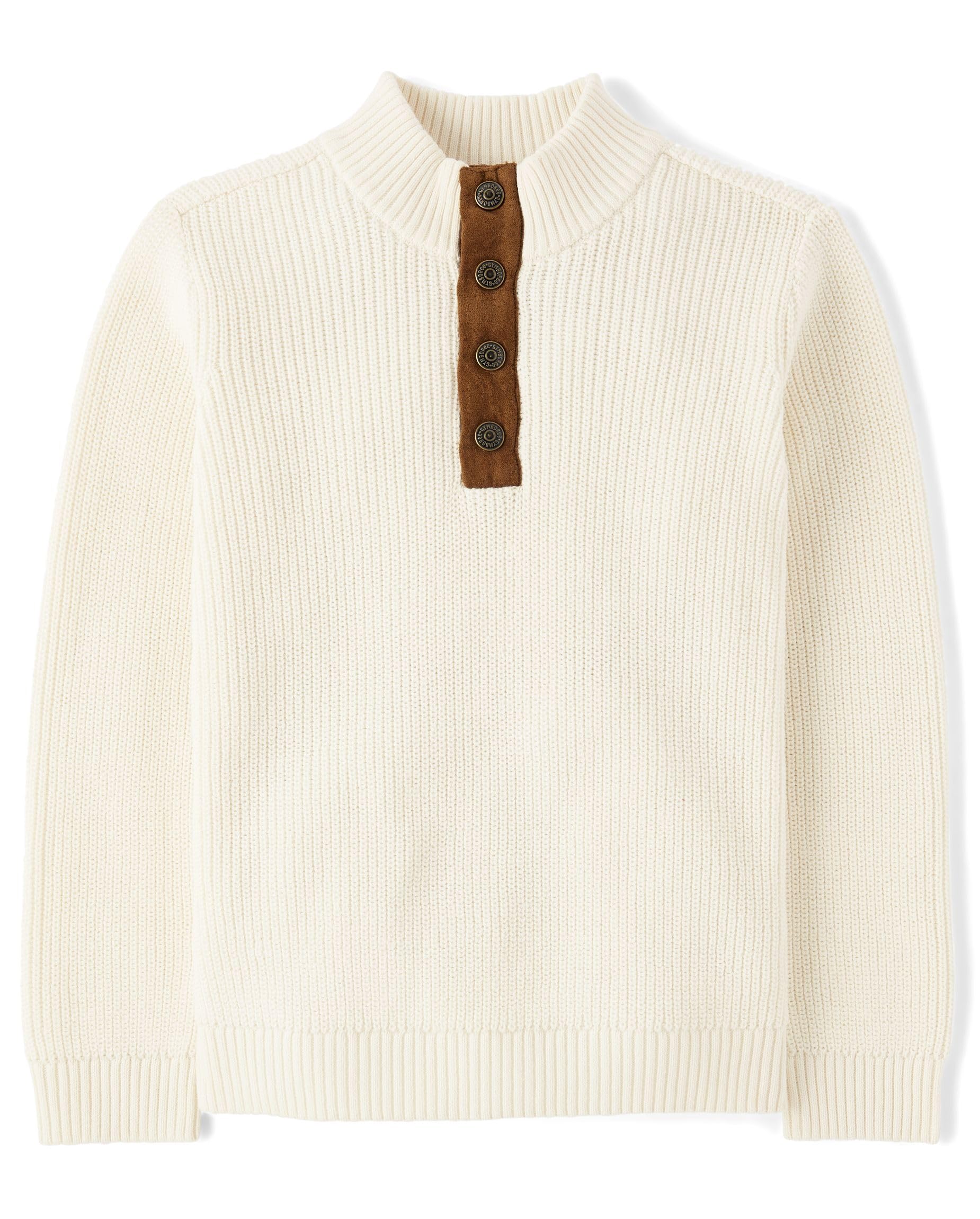 Gymboree Toddler Long Sleeve Sweater for Boys & Girls - Soft Cotton Knit Cardigan - Halo White - Size 4T - Perfect for Playdates, Preschool & Family Photos