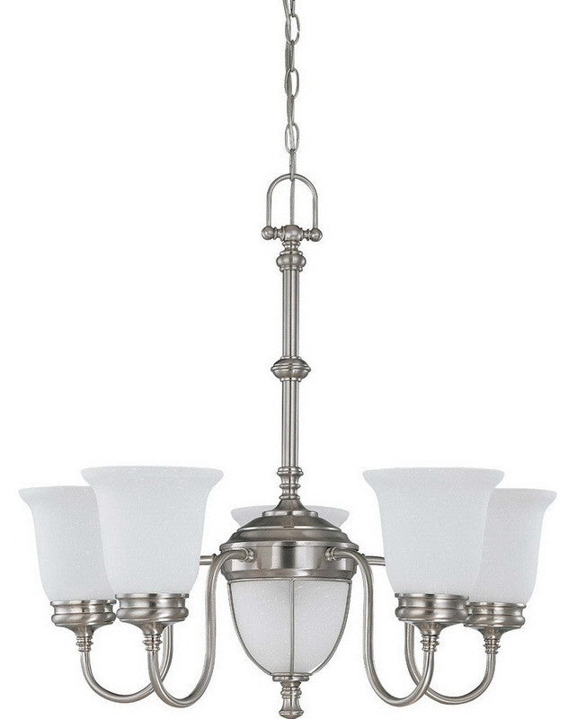 Nuvo Lighting 60 2806 Salem Collection 7-Light Chandelier in Brushed Nickel - Elegant Dining Room & Foyer Lighting Fixture for Modern Homes
