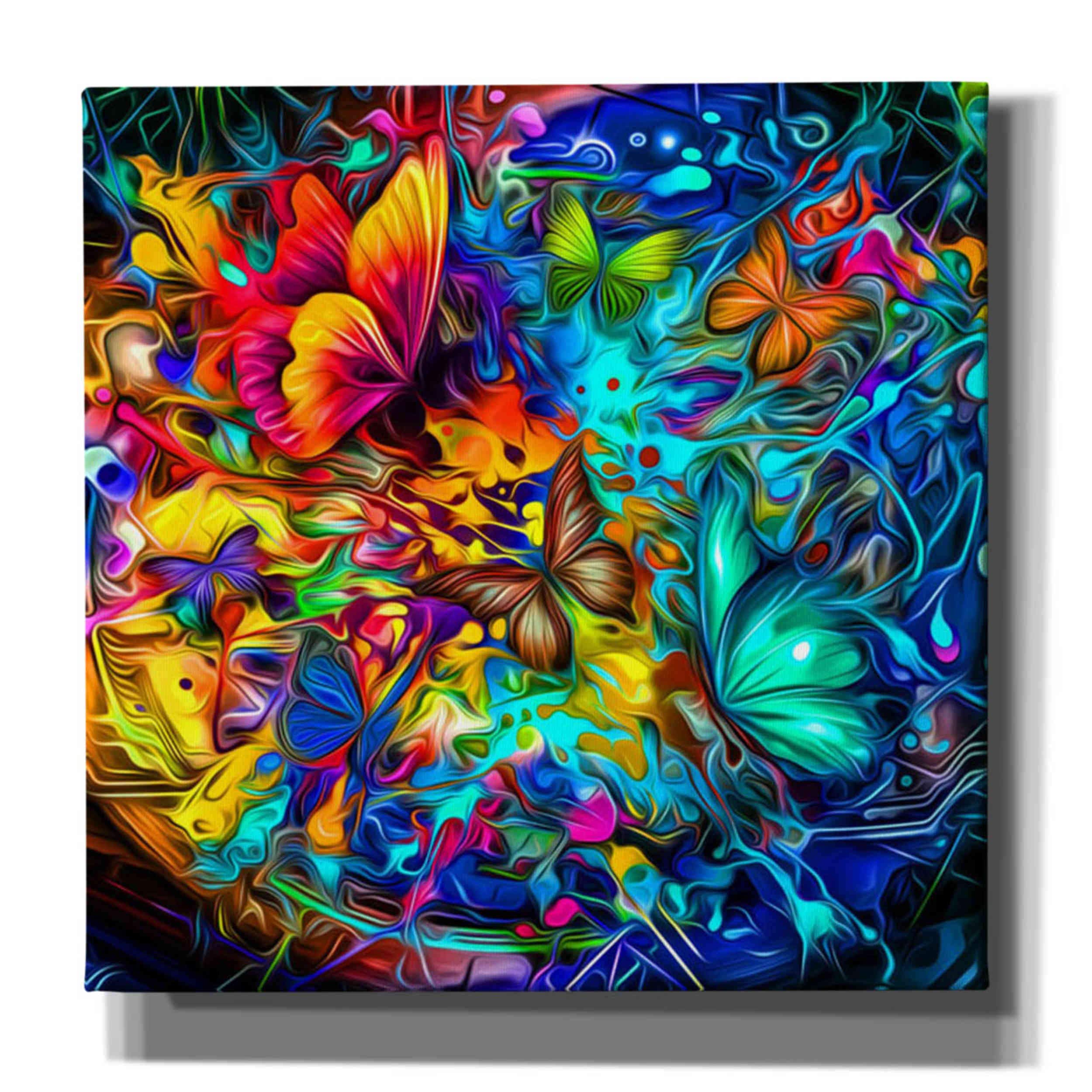 Melting Pot Abstract Canvas Wall Art - 26x26 Inches Modern Home Decor for Living Room, Bedroom & Office