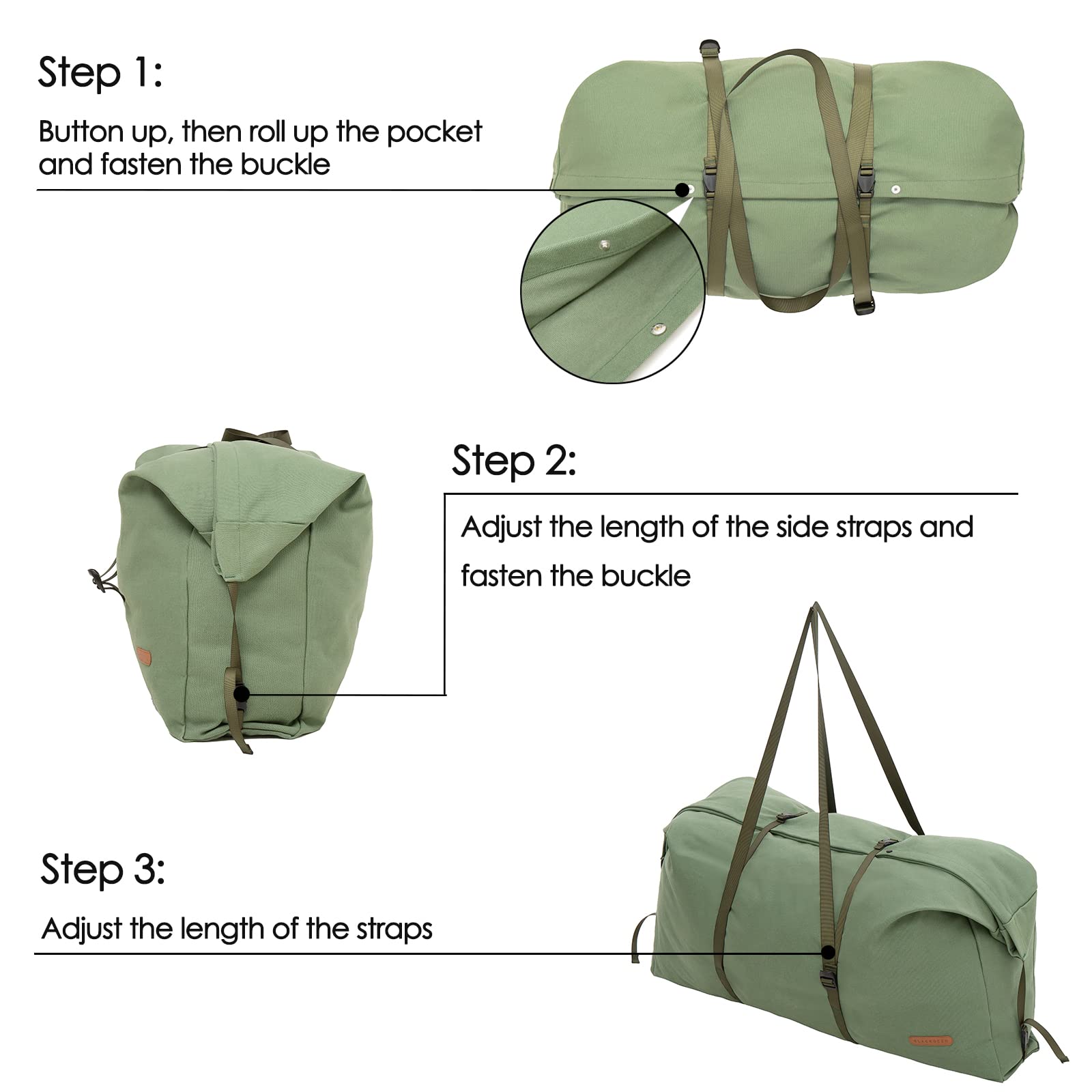 BLACKDEER Canvas Duffle Bag for Travel - Large Foldable Military Tactical Duffel Bag for Men & Women | Waterproof Storage Luggage with High Capacity | Perfect for Camping, Hiking, Gym & Outdoor Adventures
