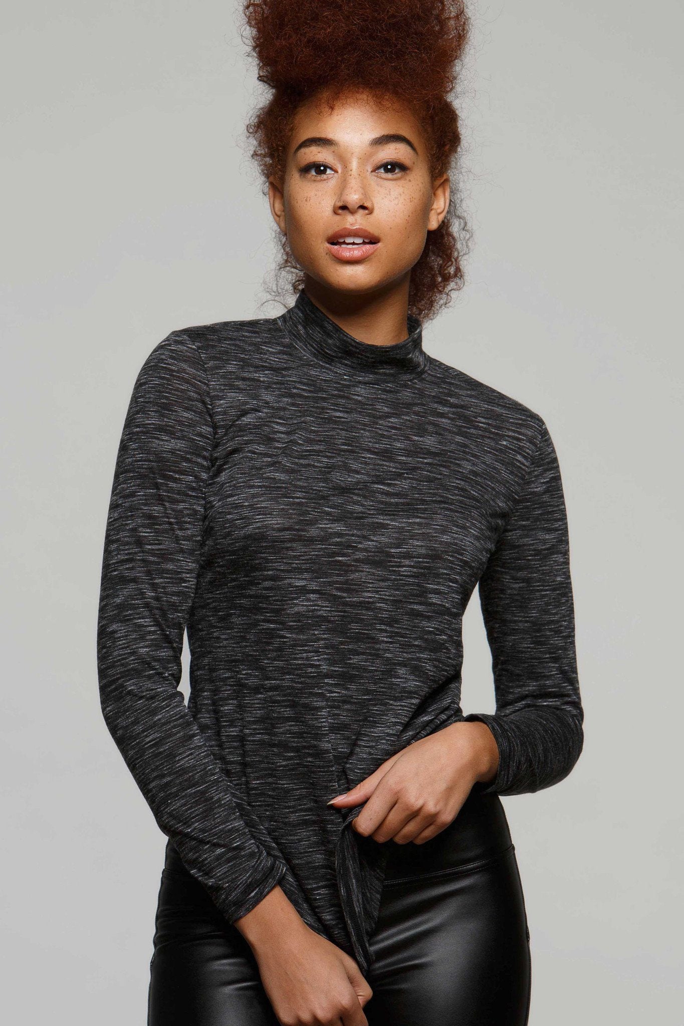 Triss Light Mock Neck Top for Women - Soft Stretch Casual Blouse - Perfect for Work, Office, and Everyday Wear