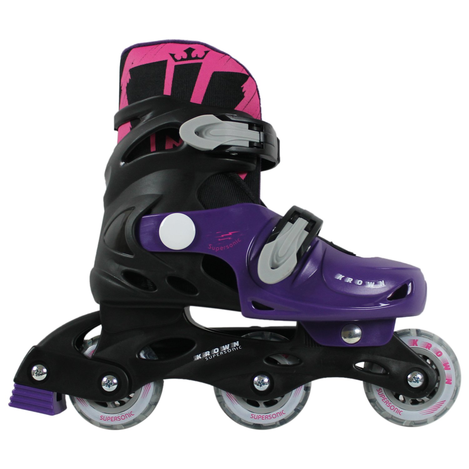 Krown Kids Adjustable Inline Skates for Boys & Girls - Youth Sizes 13-9 with Superspeed Wheels | Perfect for Outdoor Roller Skating, Backyard Fun & Birthday Gifts