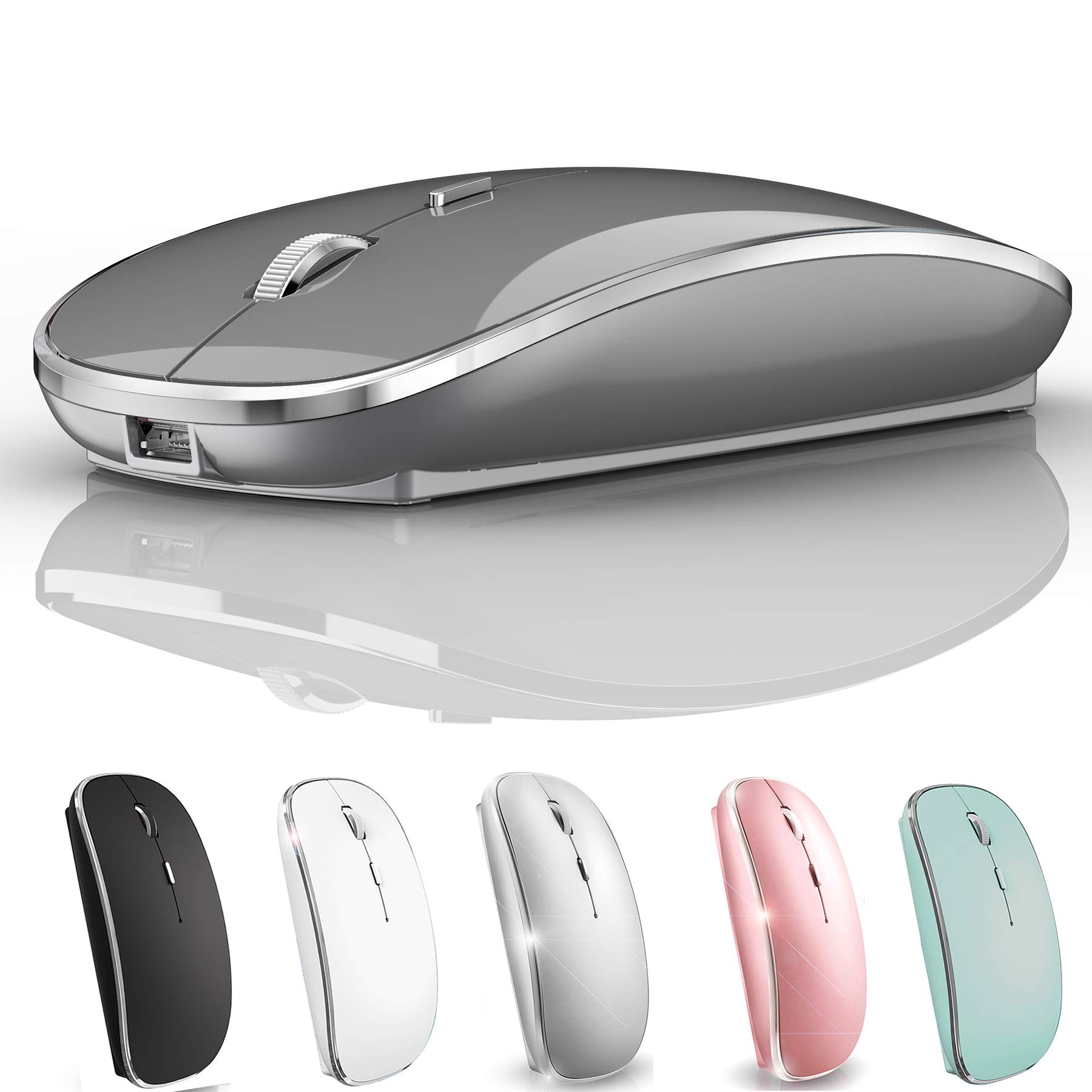 Wireless Bluetooth Mouse for iPad Pro, iPad Air, MacBook Pro, MacBook Air, MacBook, Chromebook, Windows 10/11 - Compatible with HP, Dell & PC Laptops - Perfect for Work, Travel & Home Office Use