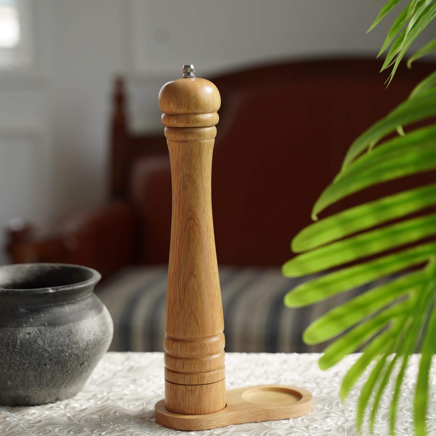 Premium Rubber Wood Salt and Pepper Mill Tray - 5.5cm/2.17
