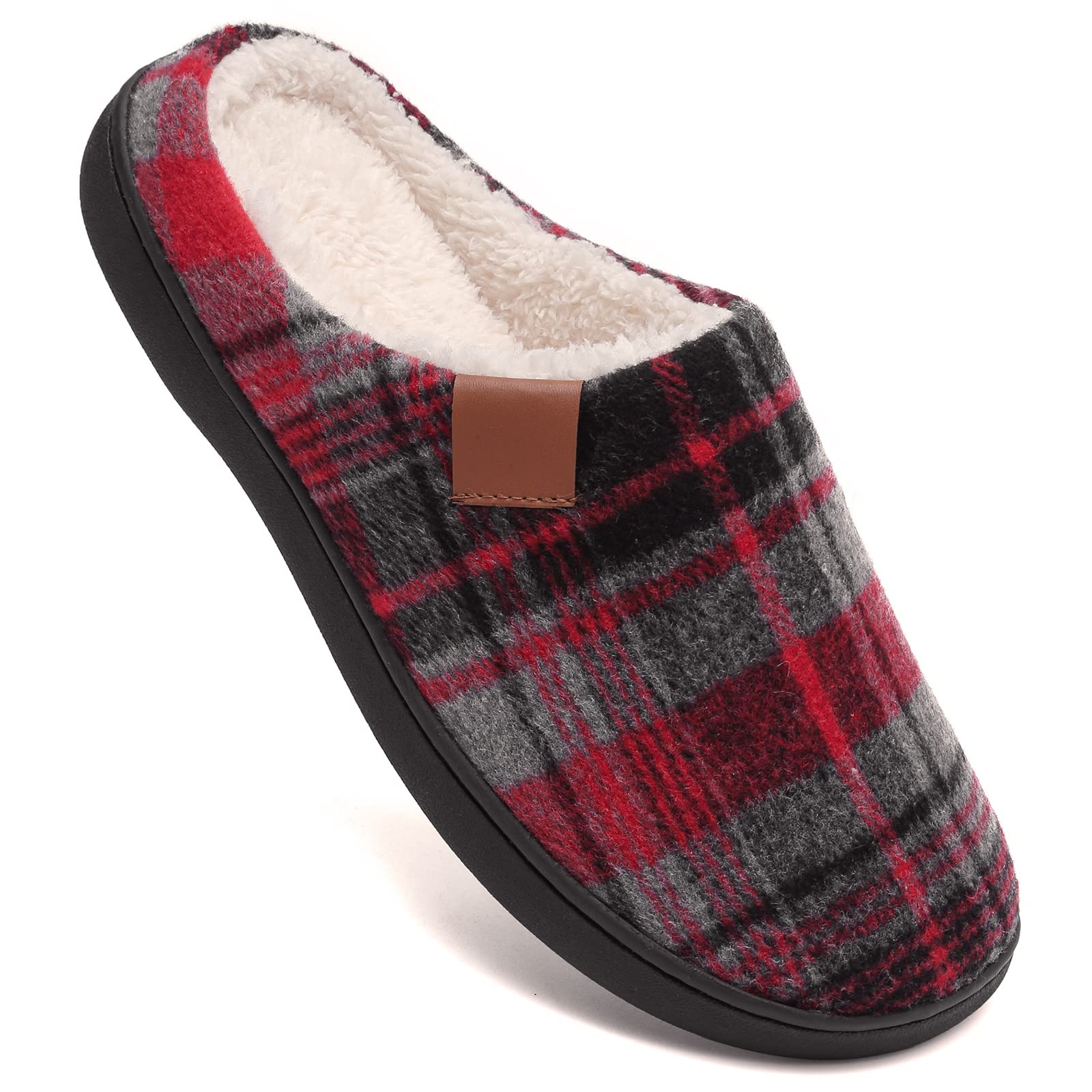 **Men's & Women's Memory Foam Slippers - Indoor/Outdoor Non-Slip House Shoes with Fleece Lining & Rubber Soles - Perfect for Winter Comfort at Home or Quick Outdoor Errands**