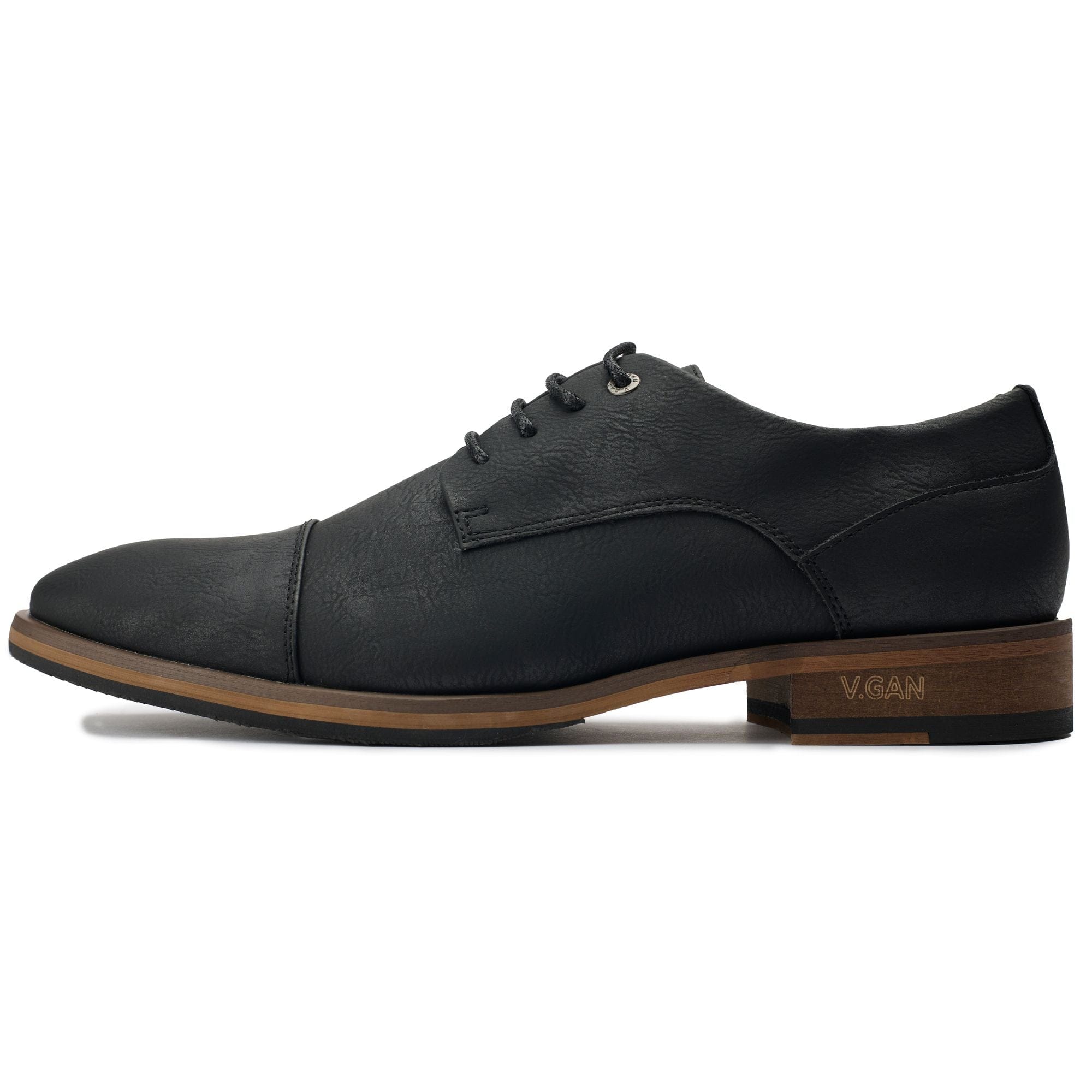 Ginger 2 Men's Vegan Leather Derby Shoes - Comfortable & Stylish Black Oxfords for Business Casual & Office Wear
