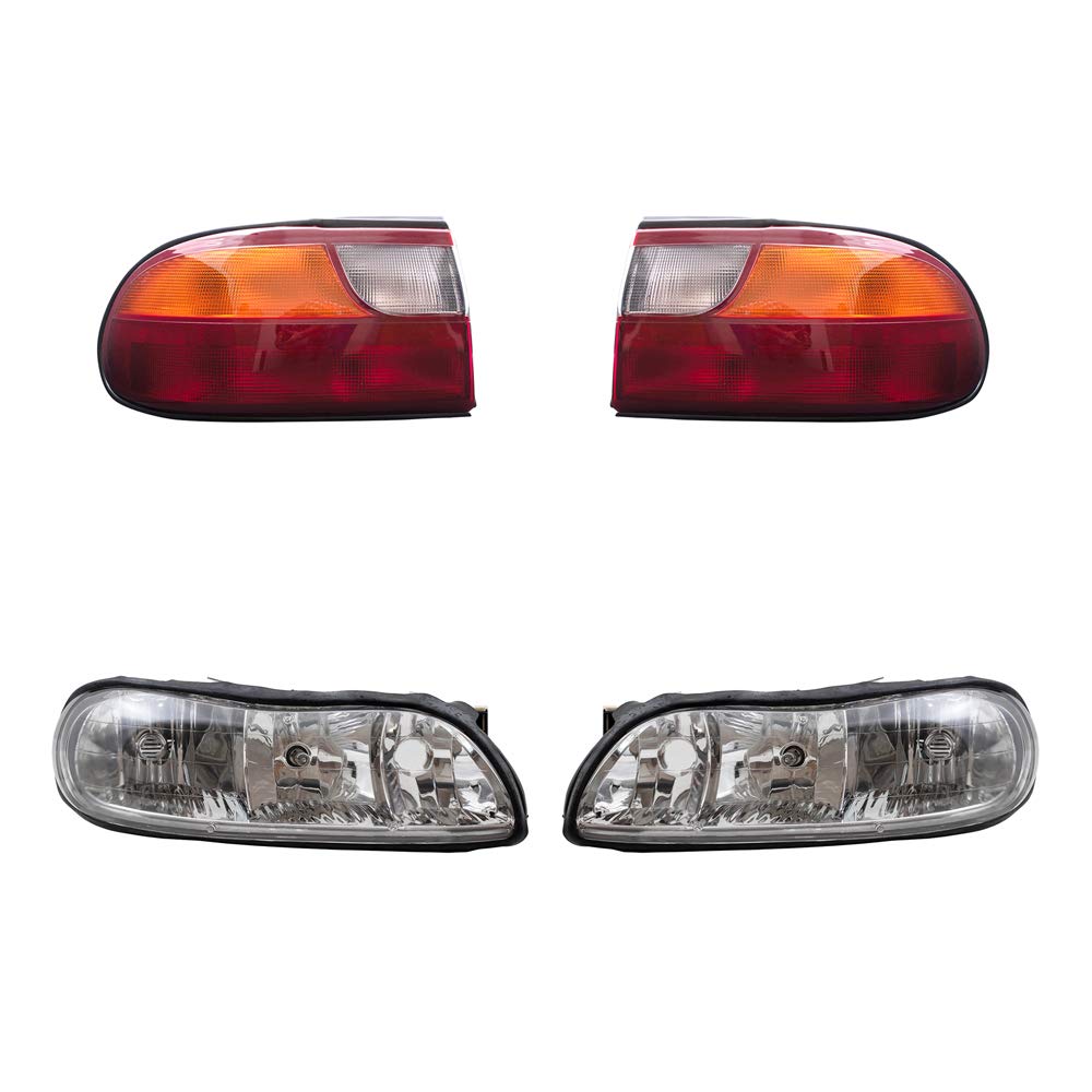 1997-2005 Chevy Malibu Headlight & Taillight Replacement Kit - Driver/Passenger Side LED Lights with Circuit Board (4-Piece Set) | Perfect for Night Driving & Car Restoration Projects