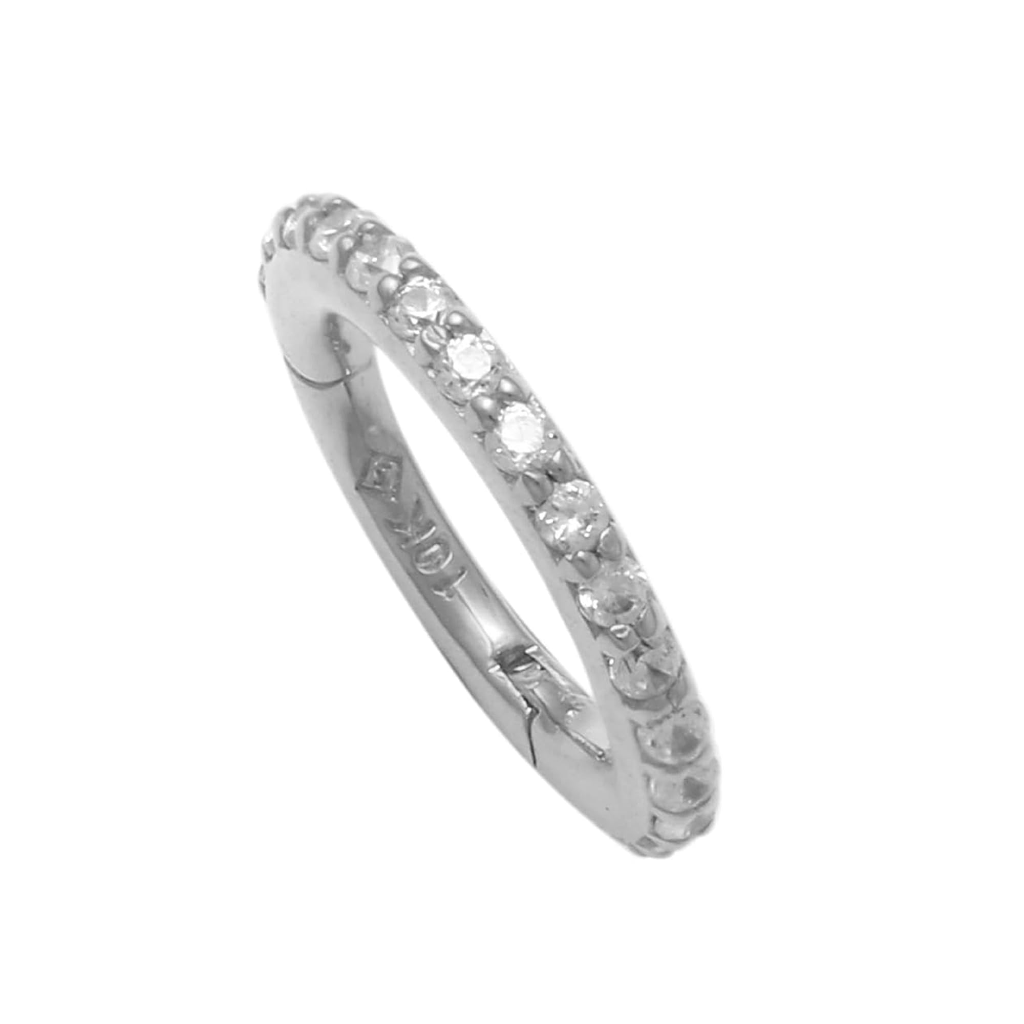 14K Gold CZ Hoop Earrings for Cartilage, Daith, Helix - 16G Genuine Gold Body Jewelry for Women - Perfect Gift for Piercing Lovers - Ideal for Everyday Wear & Special Occasions