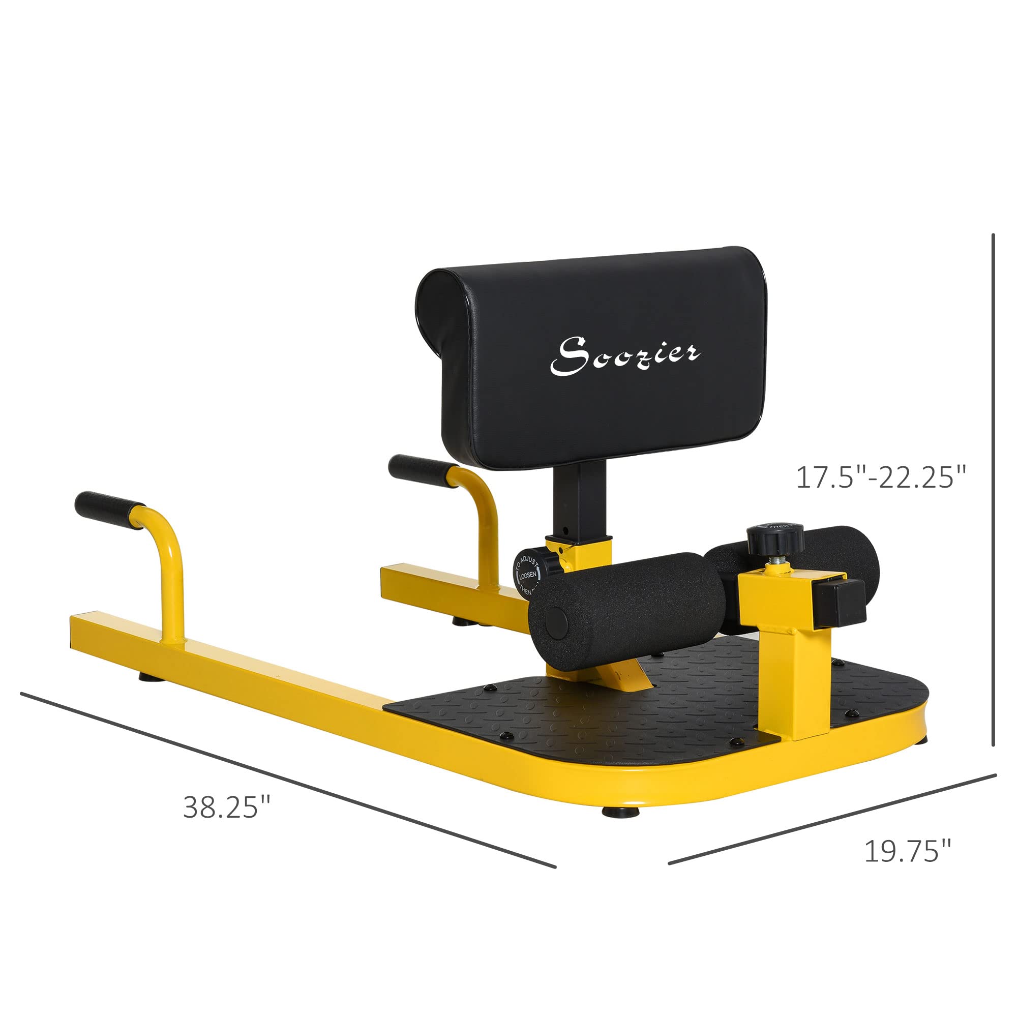 Soozier 3-in-1 Padded Push Up Bar, Sit Up Bench & Sissy Squat Machine - Home Gym Equipment for Full Body Workout | Perfect for Strength Training, Core Exercises & Leg Workouts at Home