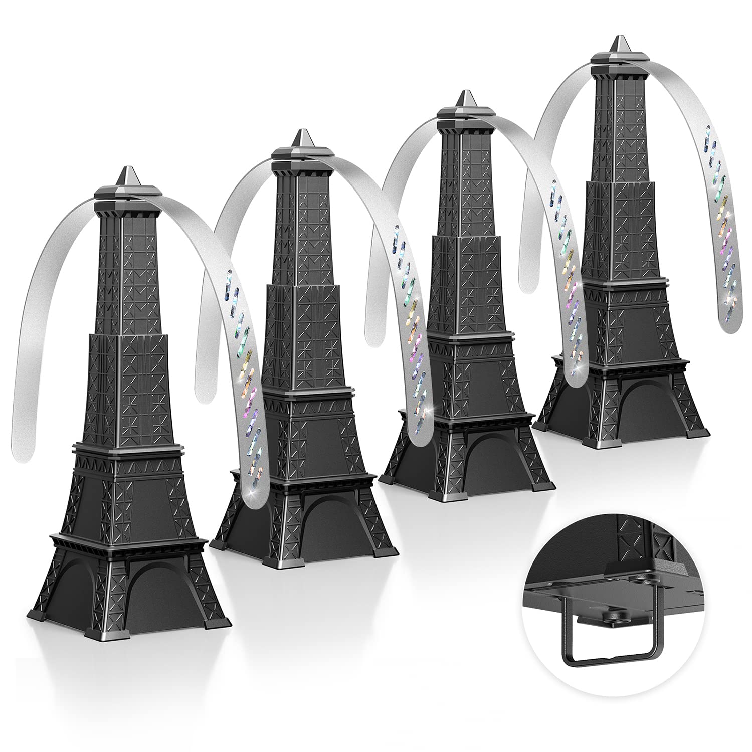 TYIUHELAS 4-Pack Outdoor Fly Repellent Fan - Portable Table Fly Fan Spinner for Restaurants, Picnics, Parties & Home Use - Indoor/Outdoor Bug Repellent Solution for Patio, Deck & Dining Areas