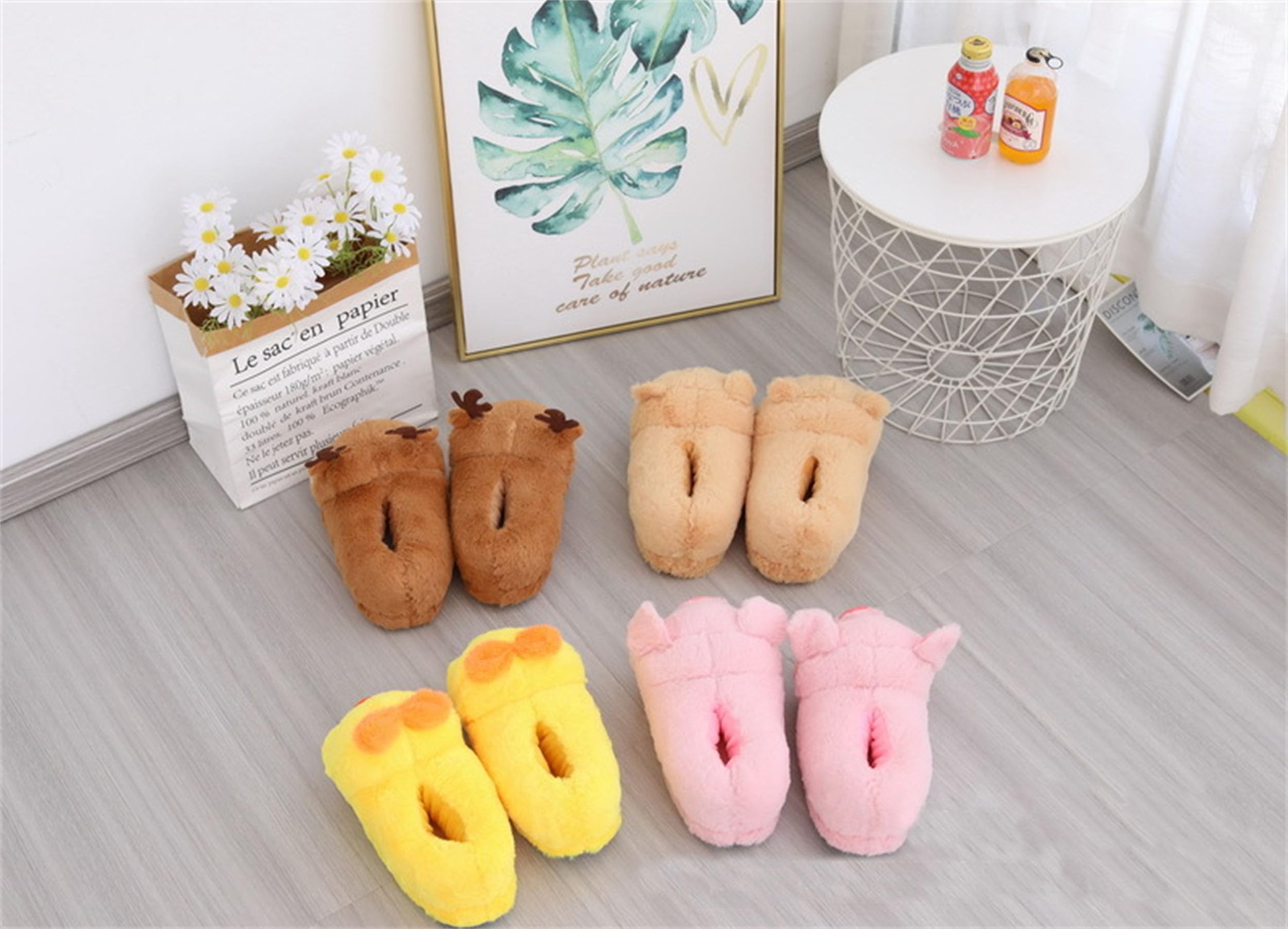 Adorable Pig Cartoon Animal House Slippers for Women - Cozy Winter Fuzzy Indoor/Outdoor Slippers - Perfect for Home, Lounge & Gift Giving
