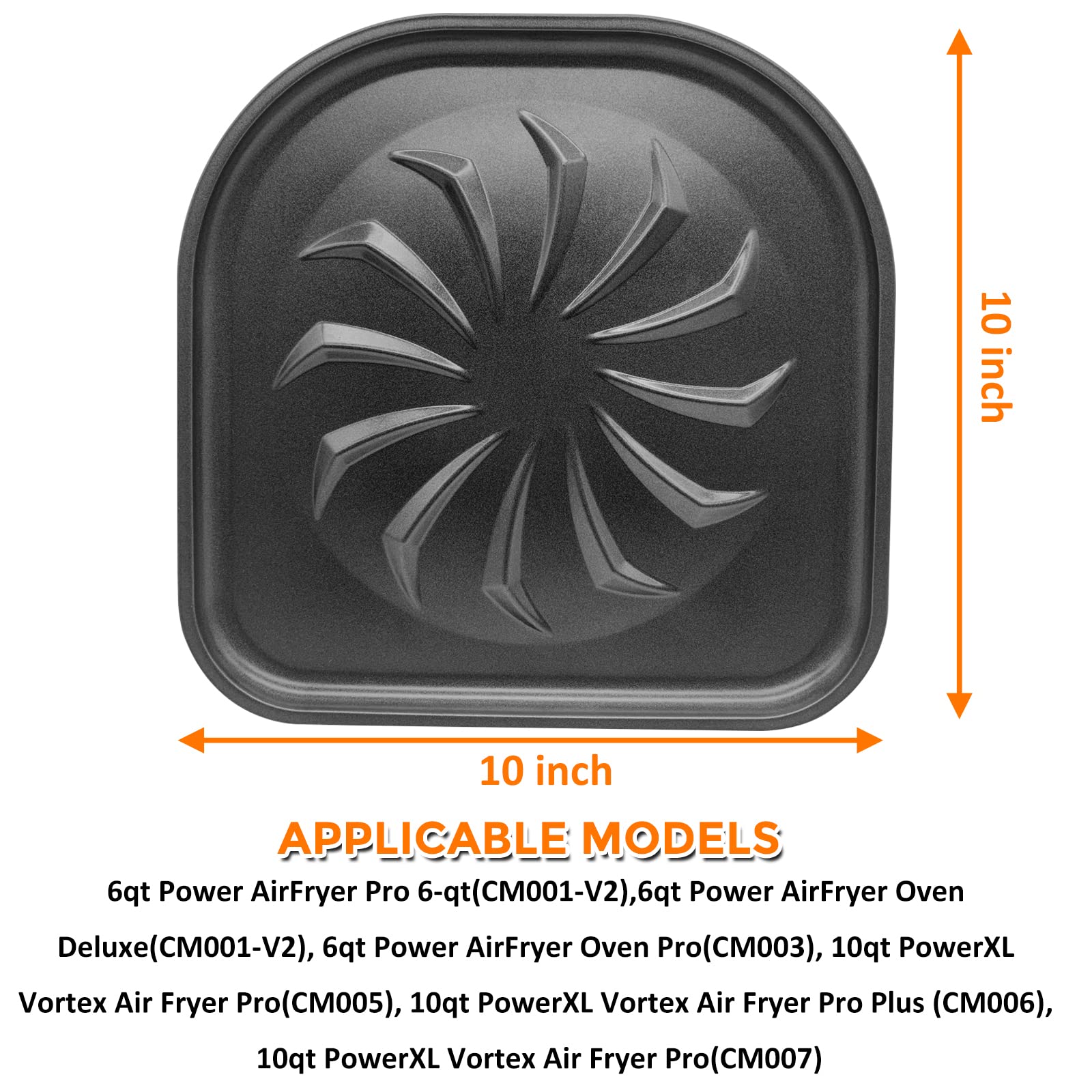 Upgraded Nonstick Drip Tray for PowerXL Air Fryer - 2 Pack Oil Drip Pan for 6QT & 10QT PowerXL Vortex Air Fryer Oven Pro Plus | Dishwasher Safe | Perfect for Air Frying, Roasting & Baking | Reduces Mess & Easy Cleanup