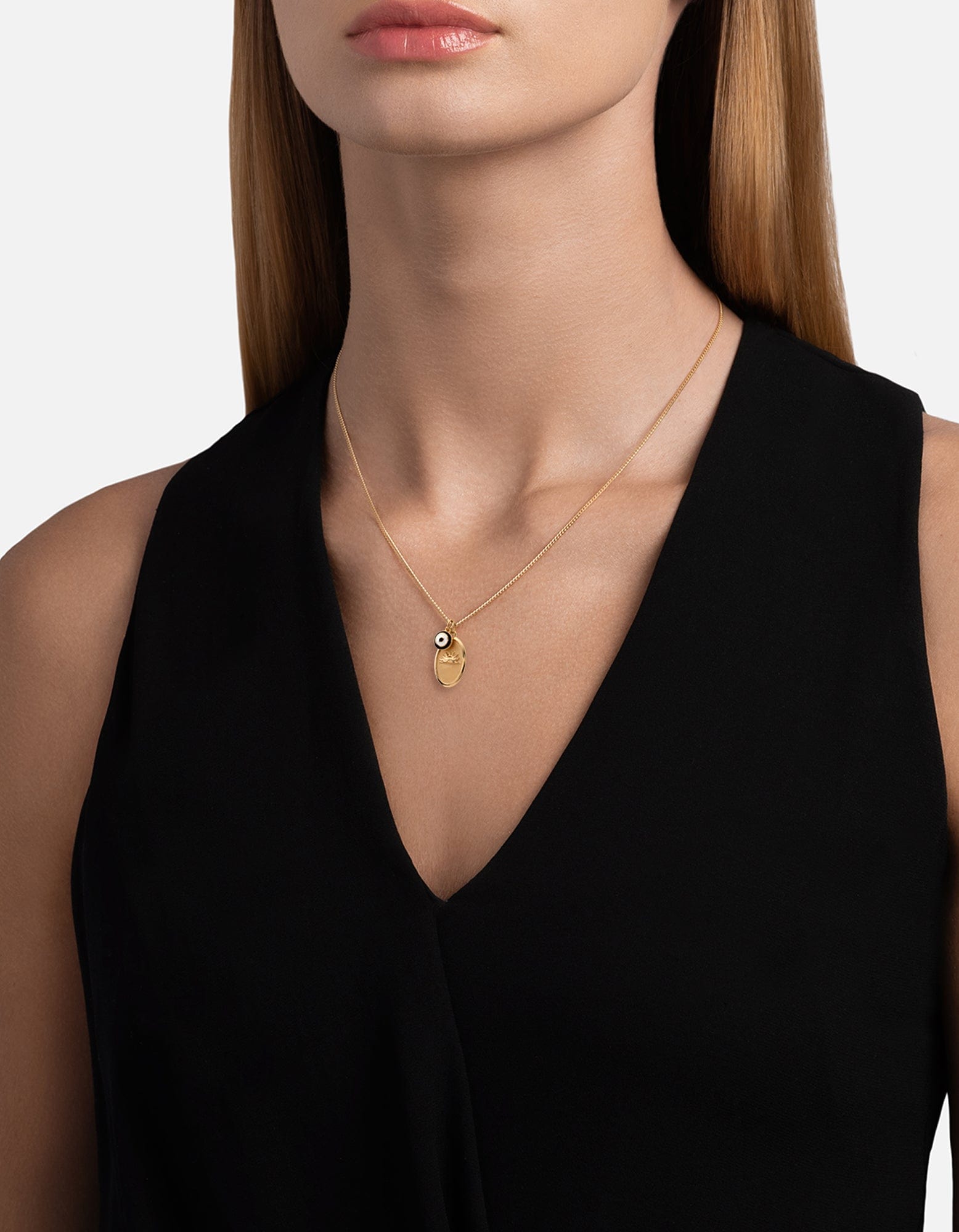 Elegant Dawn Necklace - 14K Gold Vermeil & Black Onyx Pendant for Women | Perfect for Evening Parties, Weddings & Special Occasions