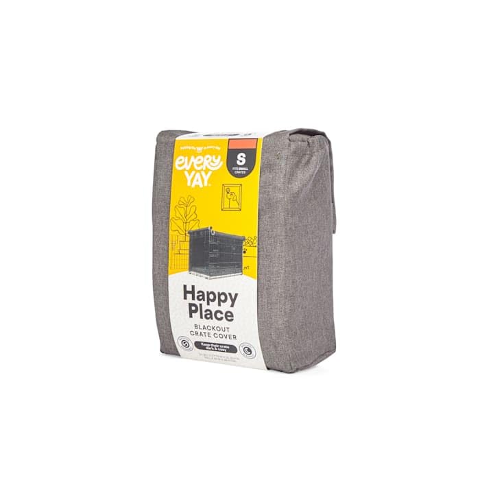 EveryYay Happy Place Grey Blackout Dog Crate Cover 24.25